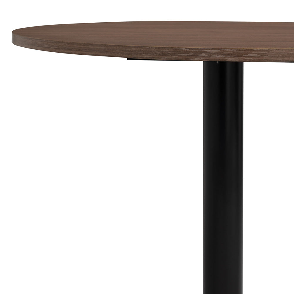 RUNDA 70cm Round Dining Table - Walnut & Black Finish - Perfect for Small Spaces, Breakfast Nooks & Cozy Kitchen Settings