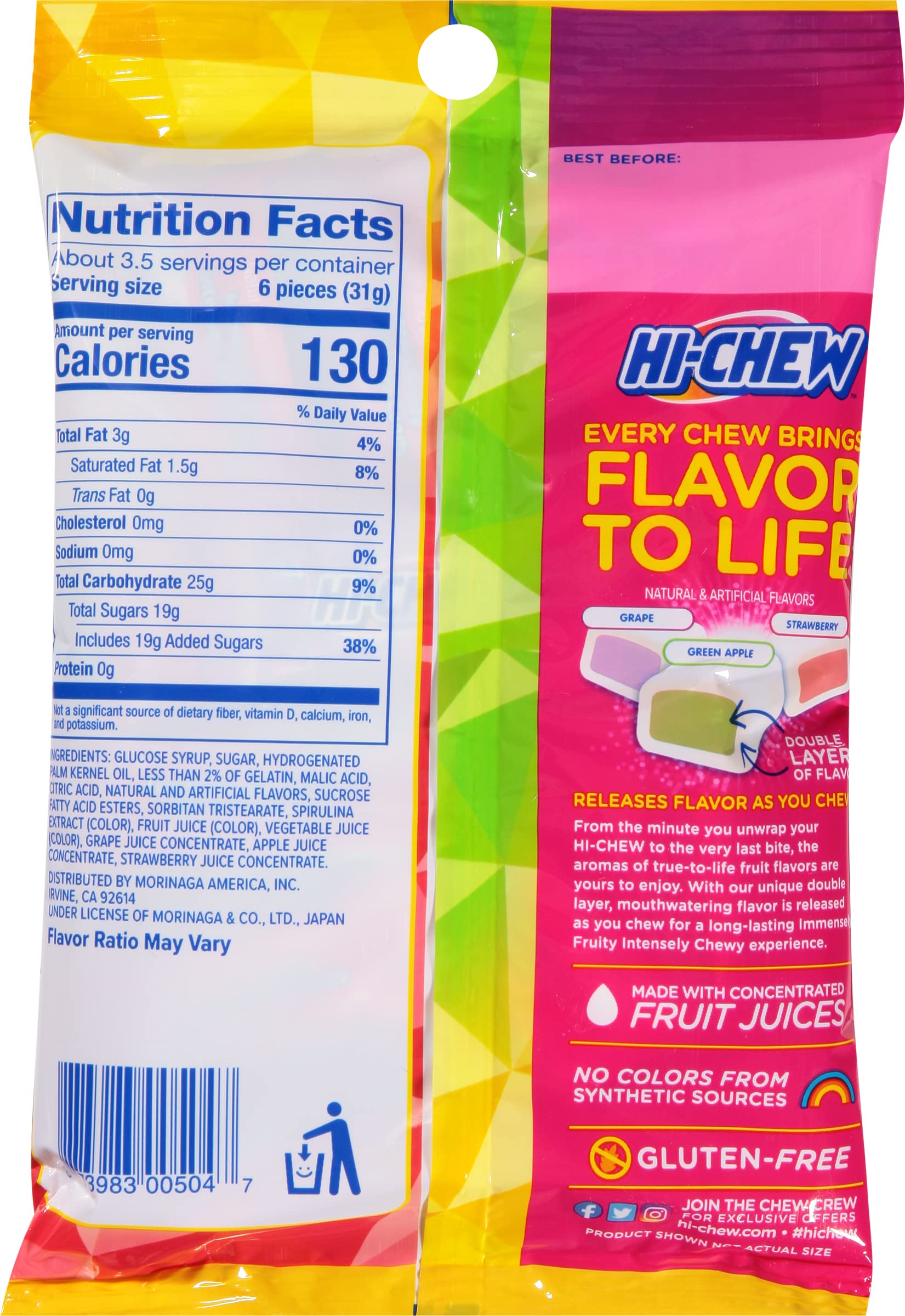 Morinaga Hi-Chew Fruit Chews - Assorted Fruit Flavors (3.53oz) | Japanese Soft Candy for Snacking, Lunchboxes & On-the-Go Treats