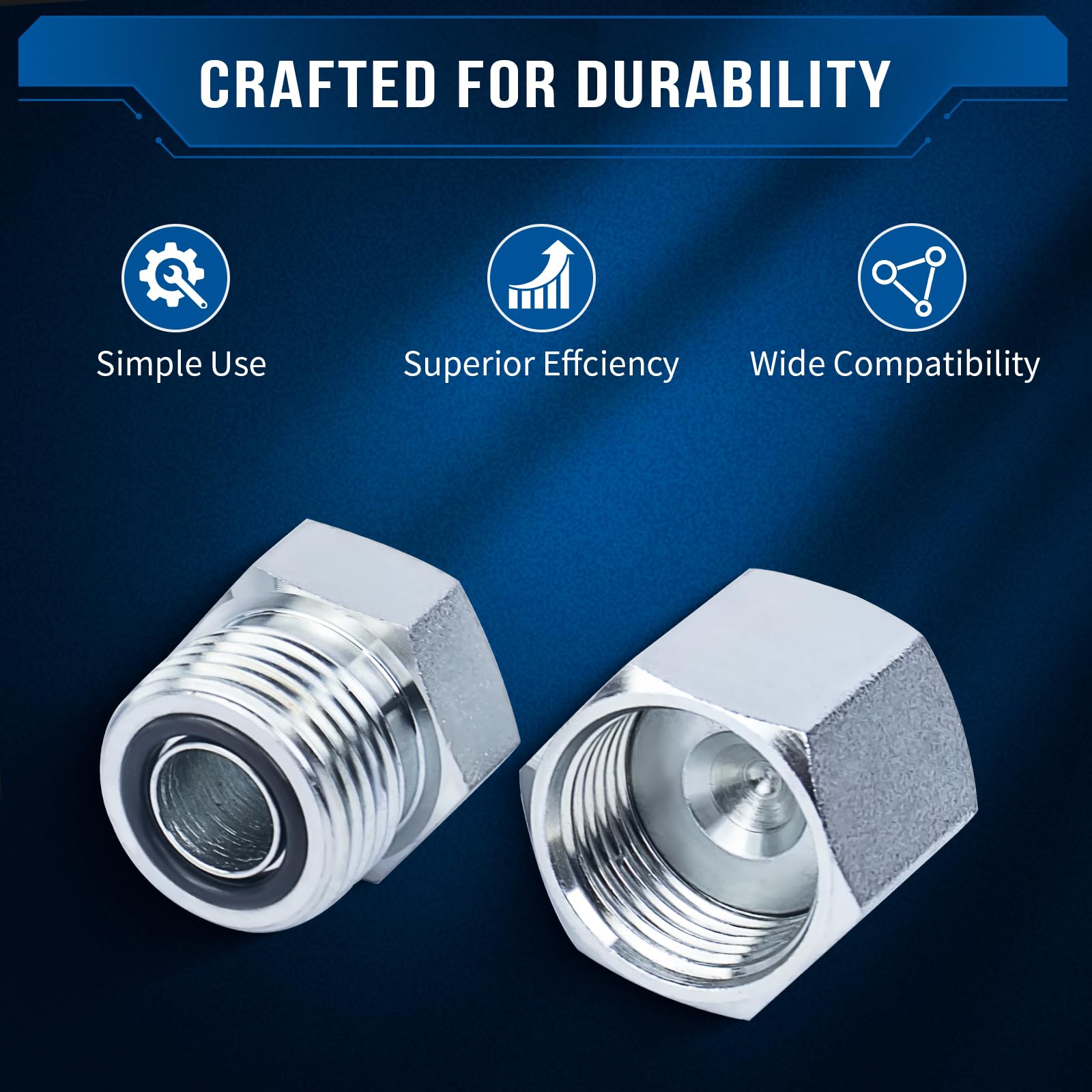 GOMJET 80 PC ORFS Master Industrial Hydraulic Cap and Plug Kit - Precision Threading for Hose, Tube & Pipe Fittings (ORFS & 37° Dash Sizes 4,6,8,10,12,16) - Ideal for Hydraulic System Maintenance, Fluid Line Protection, and Industrial Equipment Repair