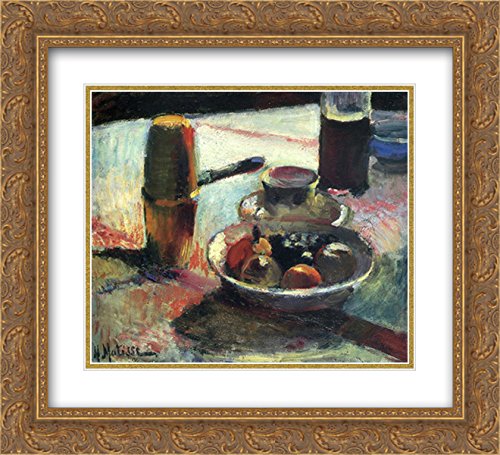 Henri Matisse 'Fruit and Coffee-Pot' 24x20 Gold Ornate Framed Art Print - 2X Matted Wall Decor for Living Room, Bedroom & Office