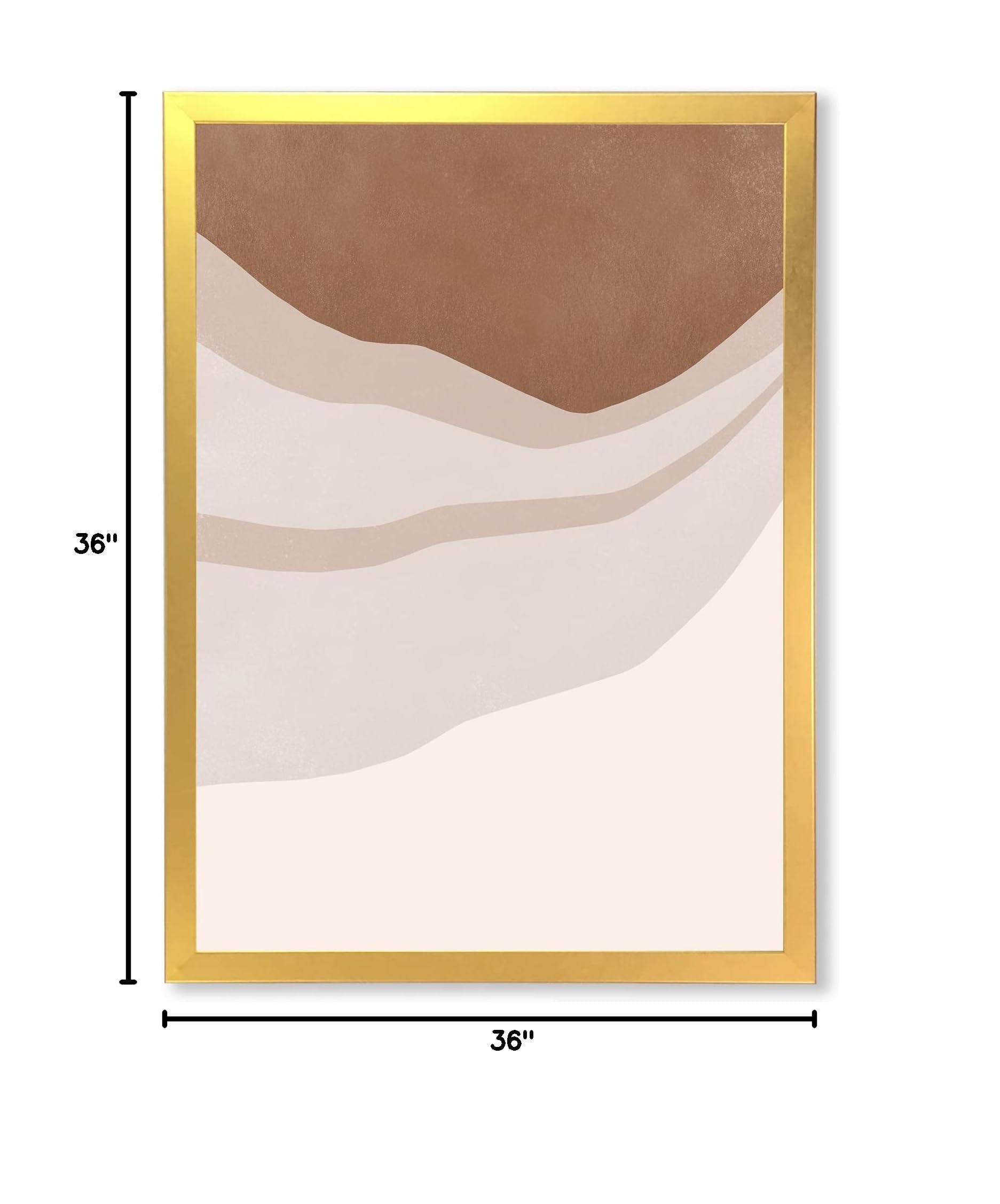 Scuff Effect Modern Framed Wall Art - Terracotta & Ivory Geometric Shapes for Living Room, Bedroom & Office Decor | Handmade Canvas Painting for Home & Office Interior Design