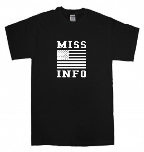 Miss INFO USA Flag Deception Ahead T-Shirt - Patriotic American Graphic Tee for Men & Women - Perfect for 4th of July, Veterans Day & Political Events