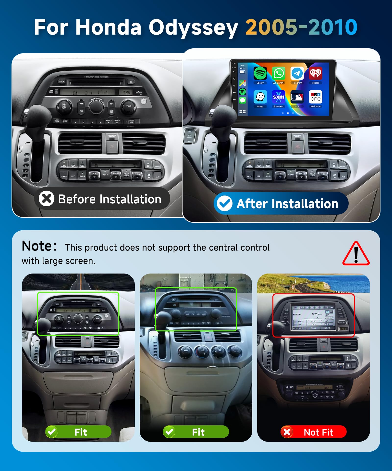 2005-2010 Honda Odyssey Android Car Stereo - 10.1