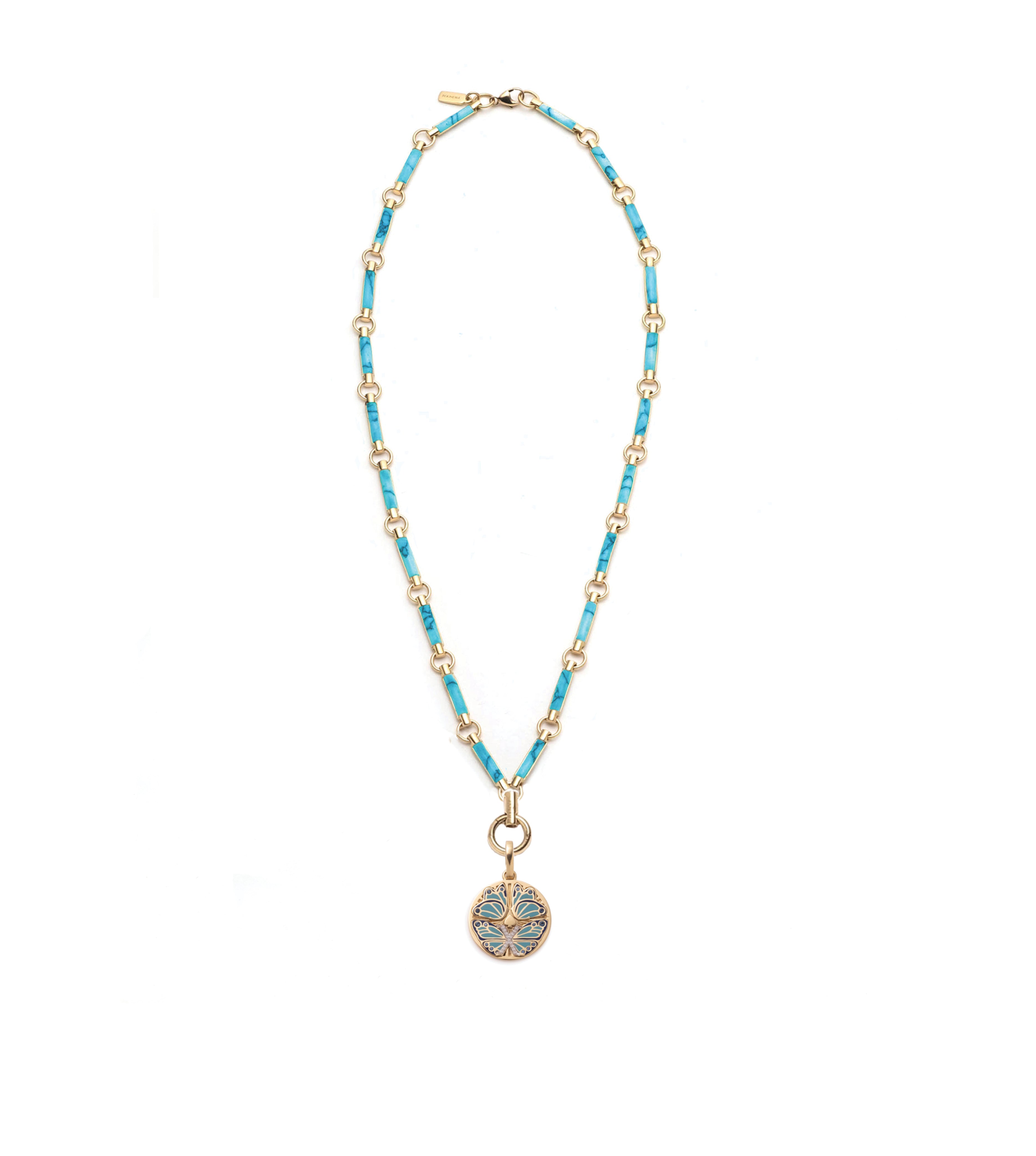 Reverie Element Chain Necklace with Turquoise Gemstone – Elegant Bohemian Jewelry for Women, Perfect for Layering & Everyday Wear