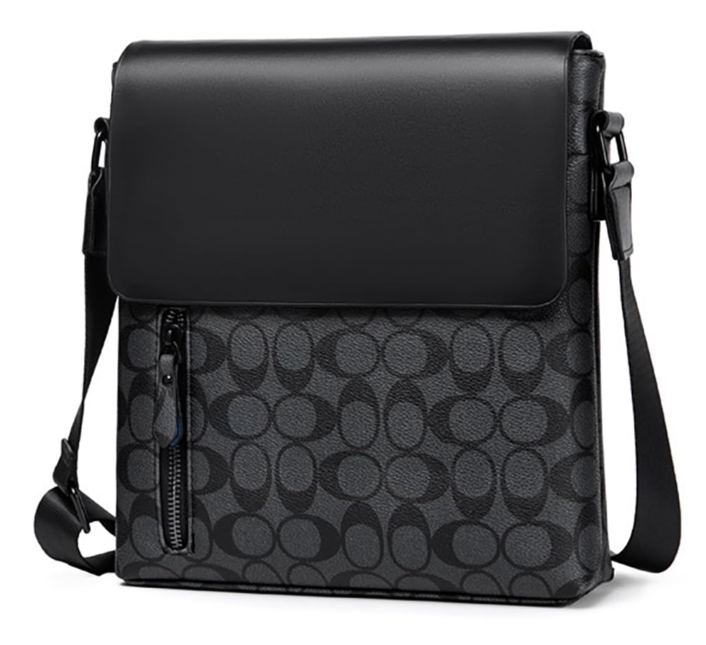 Premium Men's Leather Shoulder Bag - Waterproof & Anti-Scratch Crossbody Messenger Bag for Travel, Work & Daily Use