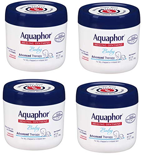 Aquaphor Baby Healing Ointment Advanced Therapy Skin Protectant - 14 Ounce (4 Pack) - Diaper Rash Cream, Dry Skin Relief & Eczema Treatment for Infants & Newborns - Perfect for Baby Care, First Aid & Daily Moisturizing