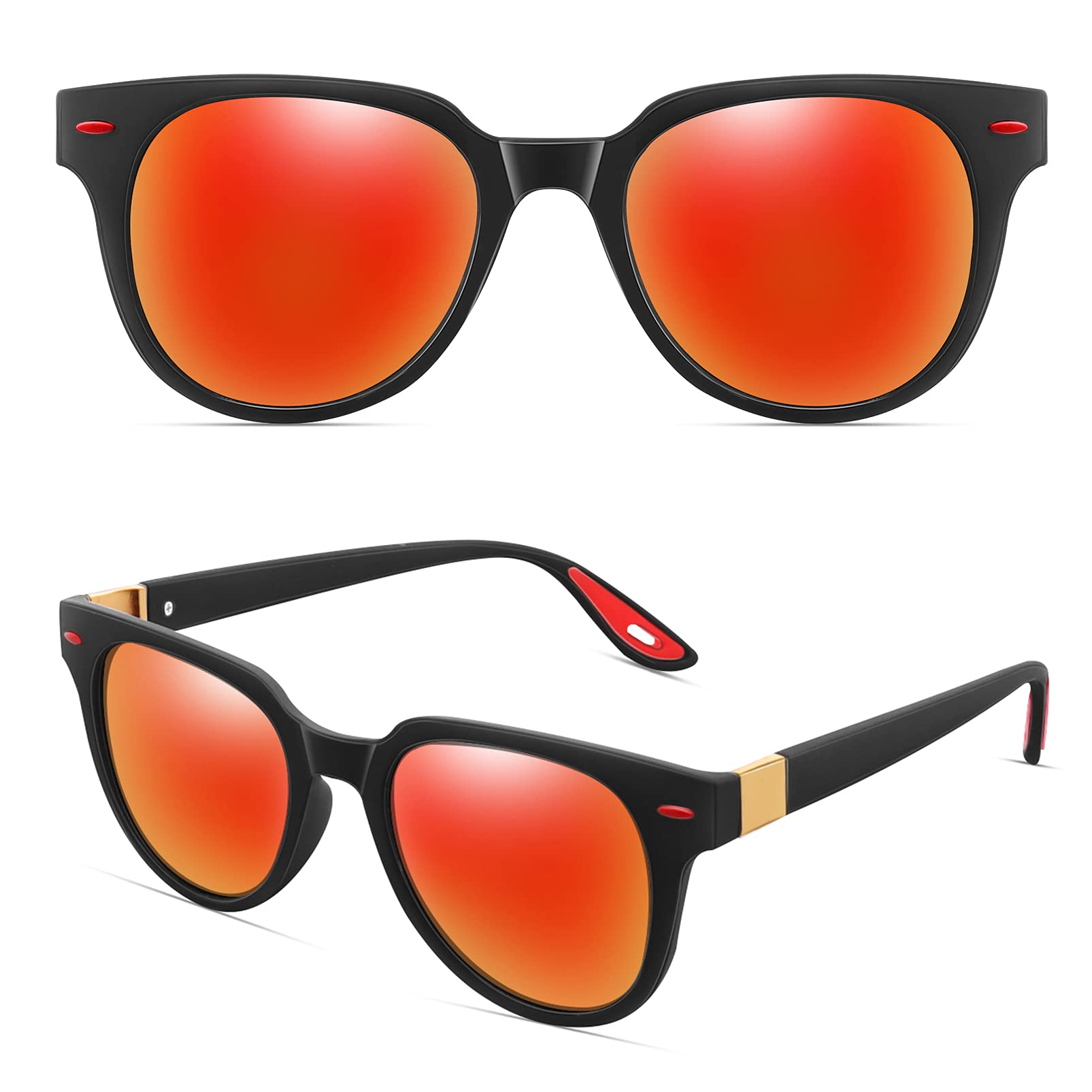 BOTPOV Polarized Sunglasses for Men & Women - 100% UV400 Protection Vintage Square Frame - Perfect for Driving, Running, and Outdoor Activities