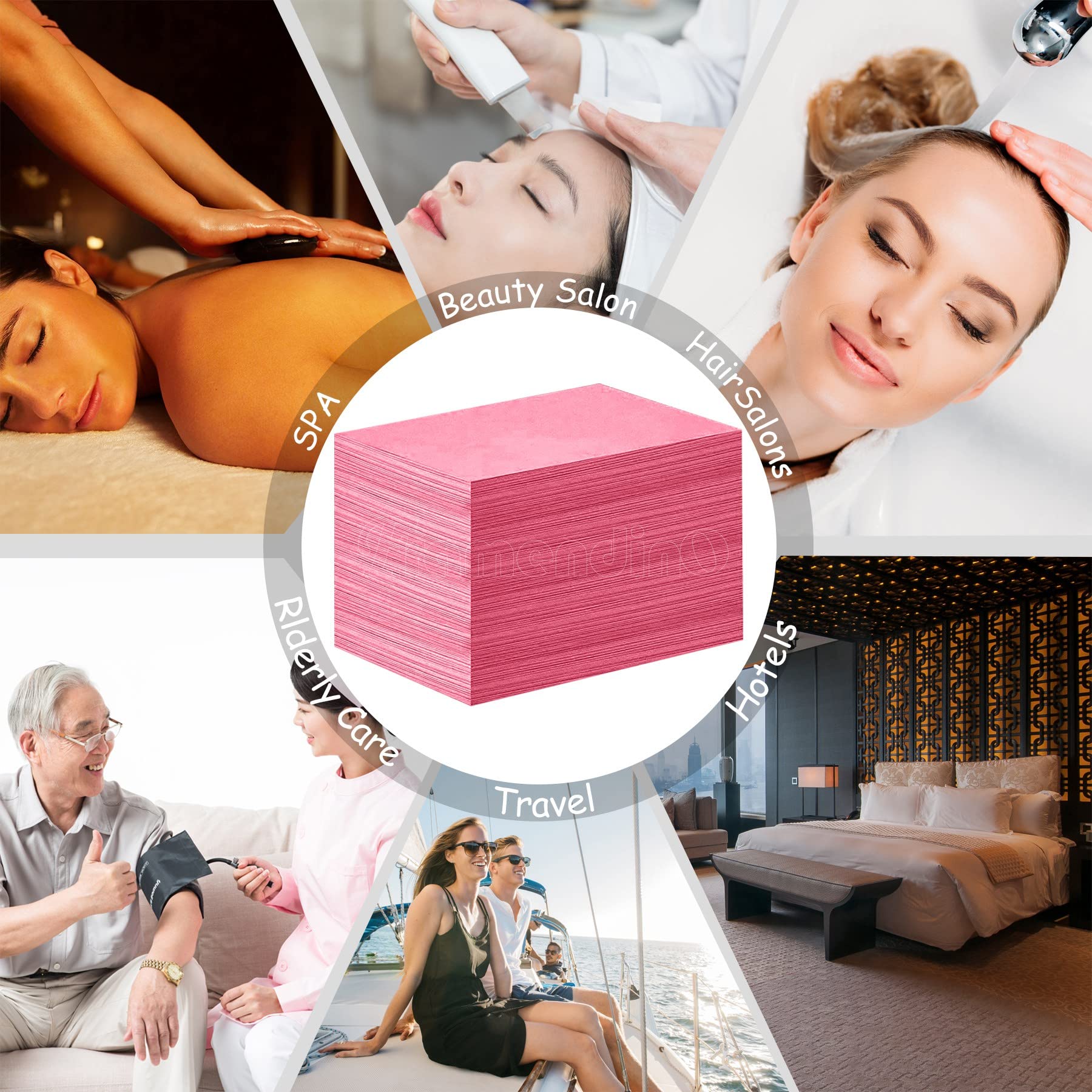 100 Pack Pink Disposable Massage Table Sheets - Waterproof Non-Woven Fabric, Breathable Bed Covers for Salon, Spa, Hotel & Lash Beds - Ideal for Facial Treatments, Massage Therapy & Beauty Services