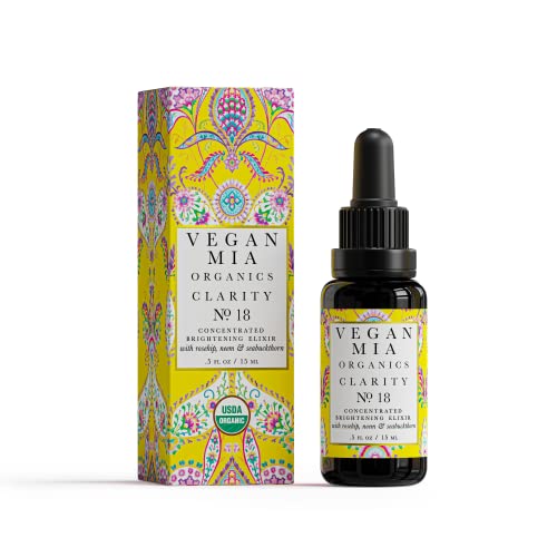 Vegan Mia Organics Clarity Brightening & Balancing Face Serum with Black Seed Oil, Jojoba Oil & Antioxidants - Natural Skincare for Clear, Smooth, Radiant Skin - Perfect for Daily Hydration & Nighttime Repair - 0.5 fl oz