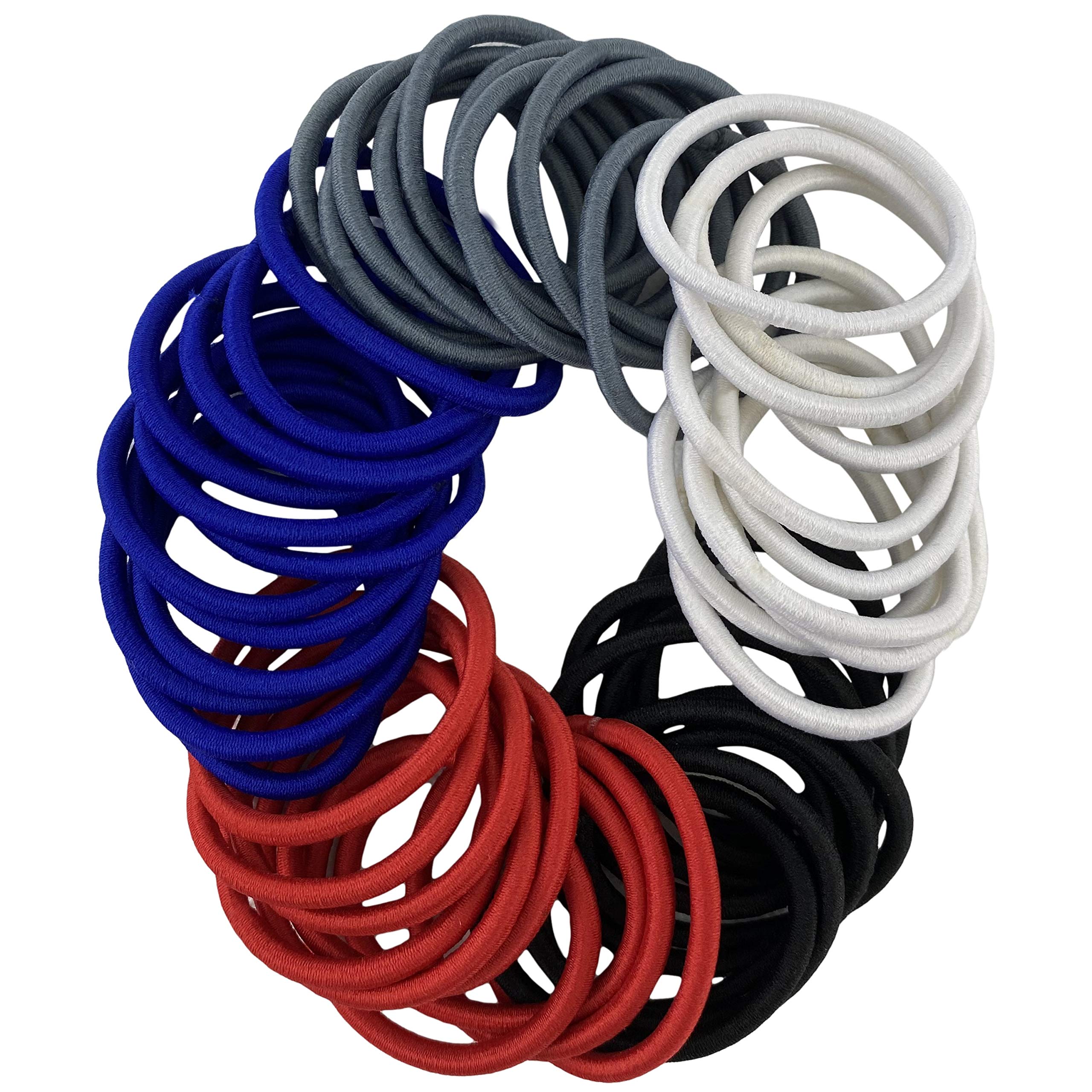 HOVUK® 50pcs Multicolor Hair Elastic Bands for Kids & Women - Soft Ponytail Holders, 4mm Thick Hair Ties, Hair Bobbles & Loops for Girls (Perfect for School, Sports, Work & Everyday Styling)