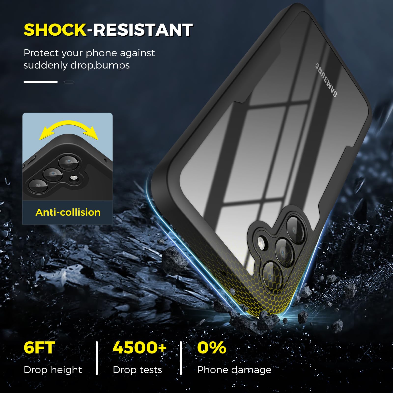 Premium Shockproof Phone Case for Samsung Galaxy A15 5G - Slim 360° Full Body Protection with Built-in Screen Protector | Durable Shell-Membrane Design | Perfect for Outdoor Activities, Travel & Daily Use (Black)