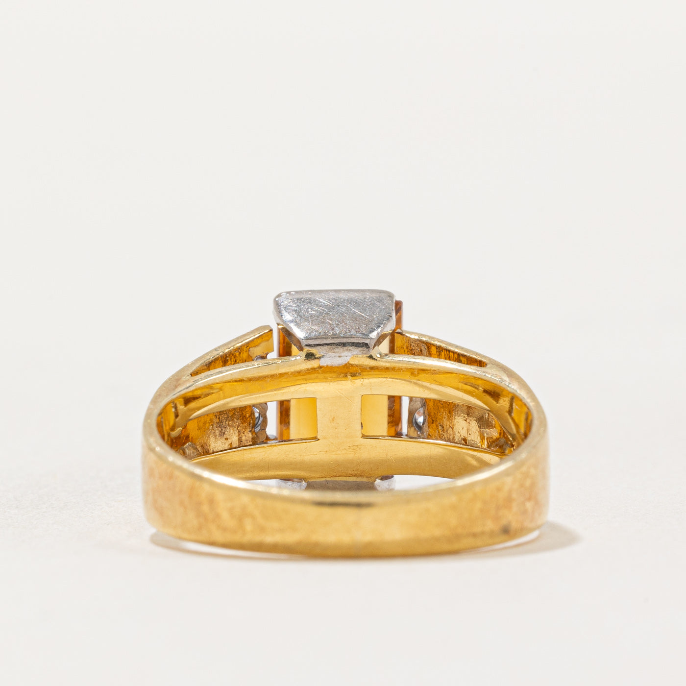 1.50ct Rectangular Cut Citrine & 0.08ctw Diamond Ring - Size 6.25 | Elegant Birthstone Jewelry for Women | Perfect for Anniversary, Birthday & Special Occasion Gifts