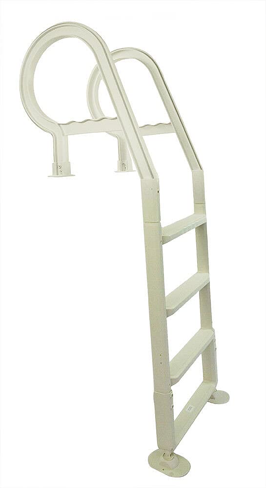 Heavy Duty Resin Above Ground Pool Ladder for Inground & Outdoor Pools - White - Perfect for Easy Pool Entry & Exit, Swimming Safety & Backyard Relaxation
