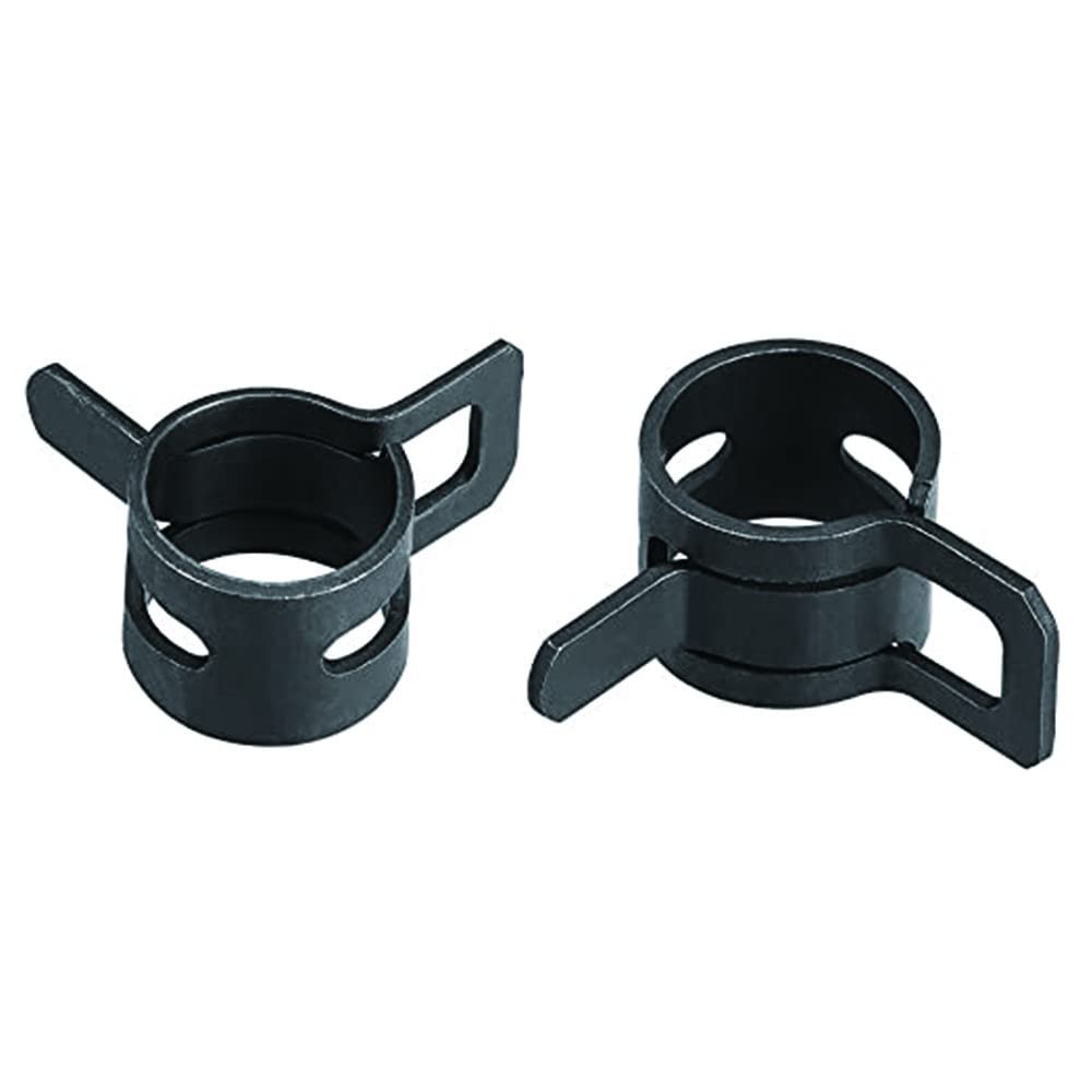 20Pcs 2/5 Inch ID Manganese Steel Constant Tension Hose Clamps - Spring Band Type Fuel Line Fasteners for Silicone & Rubber Tubes (10mm, Black) - Perfect for Automotive, Marine & Plumbing Applications