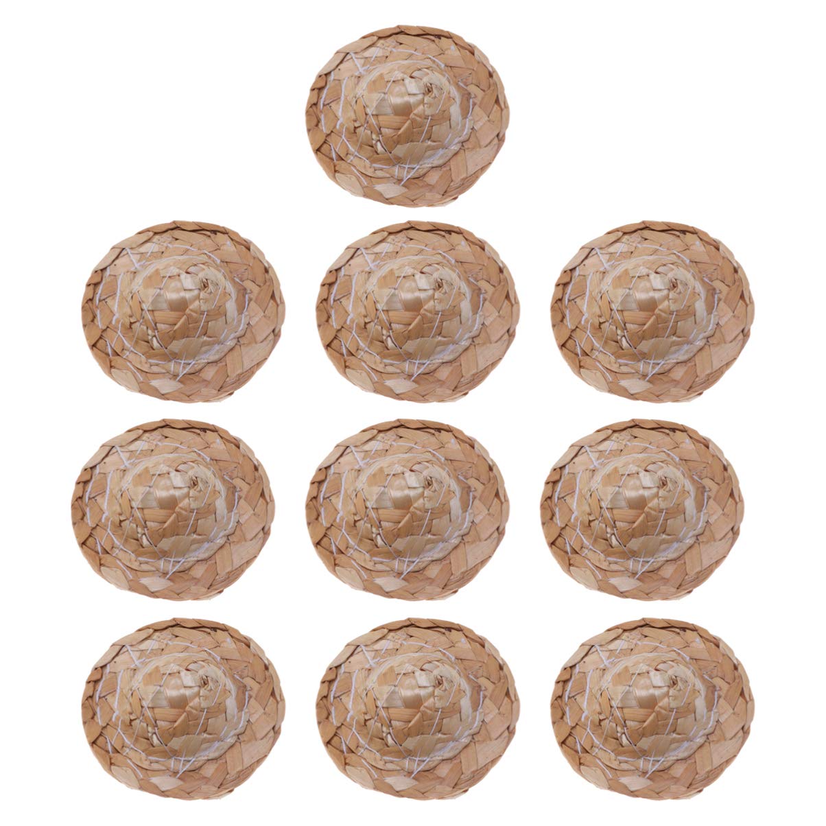 Mini Doll Straw Hat - 12pcs Handcraft Woven Cap for DIY Doll Toys (4cm) - Perfect for Doll Accessories & Crafting