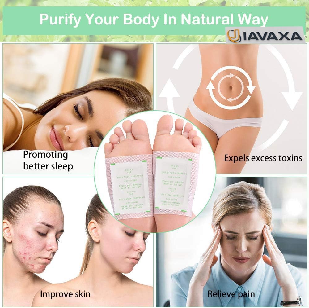 Natural Detox Foot Pads for Stress Relief & Better Sleep - Ginger Infused Pain-Free Foot Patches to Remove Toxins, 10-Pad Body Cleansing Kit - Perfect for Relaxation After Work or Before Bedtime