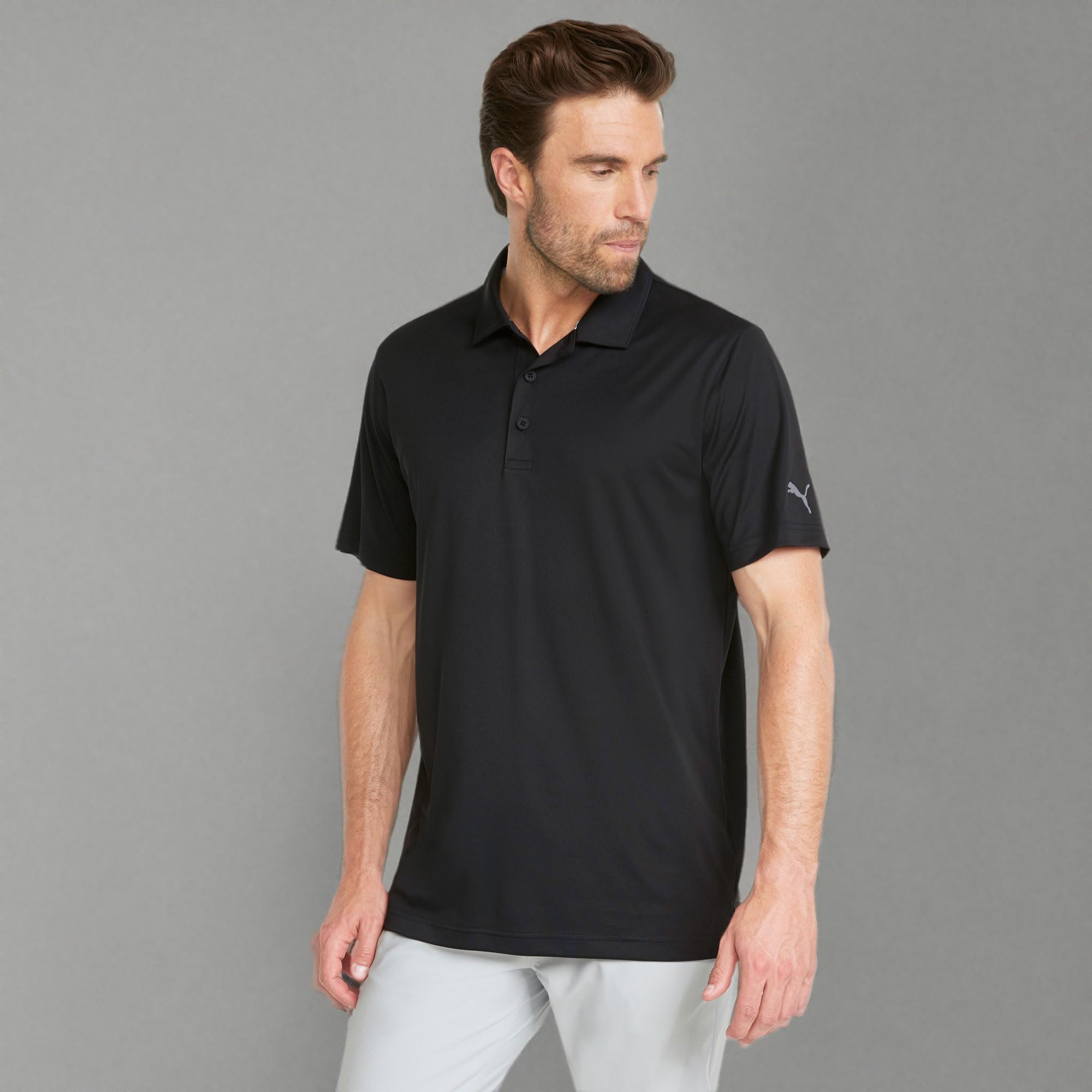 **Puma Men's Gamer Golf Polo Shirt - Moisture-Wicking, Comfort Fit, Black (Size L) - Perfect for Golf Tournaments & Casual Wear**