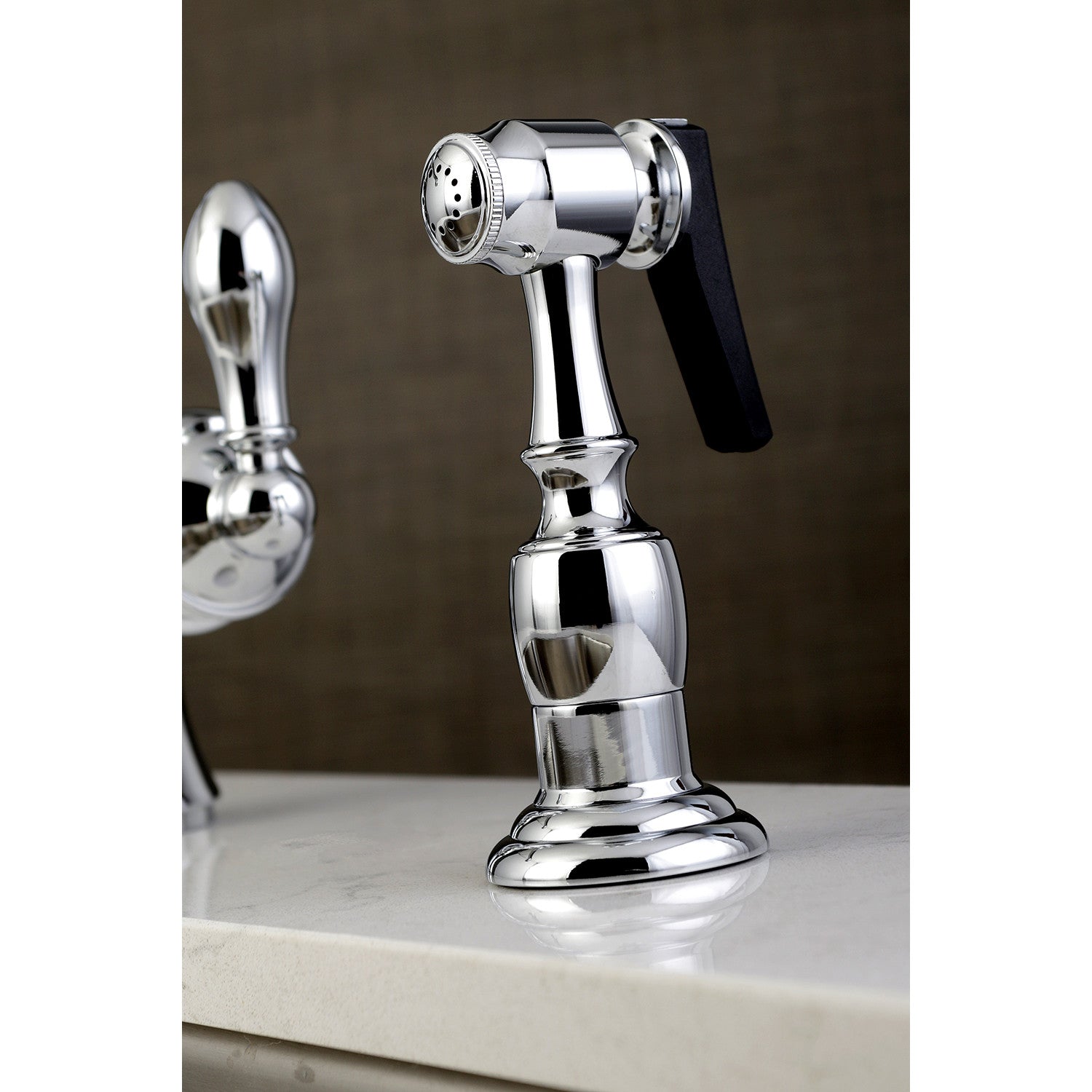 American Classic GSY7201ACLBS Single Handle Deck Mount Kitchen Faucet with Brass Side Sprayer - Polished Chrome Finish for Modern Kitchens & Sinks