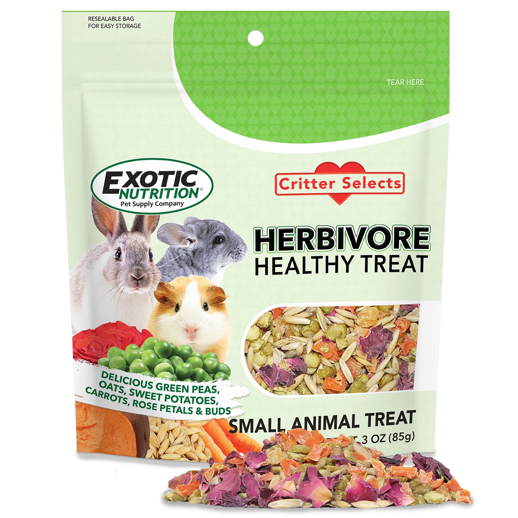 Organic Herbivore Healthy Treats - Natural Snacks for Rabbits, Guinea Pigs & Small Pets - Perfect for Training Rewards & Daily Nutrition