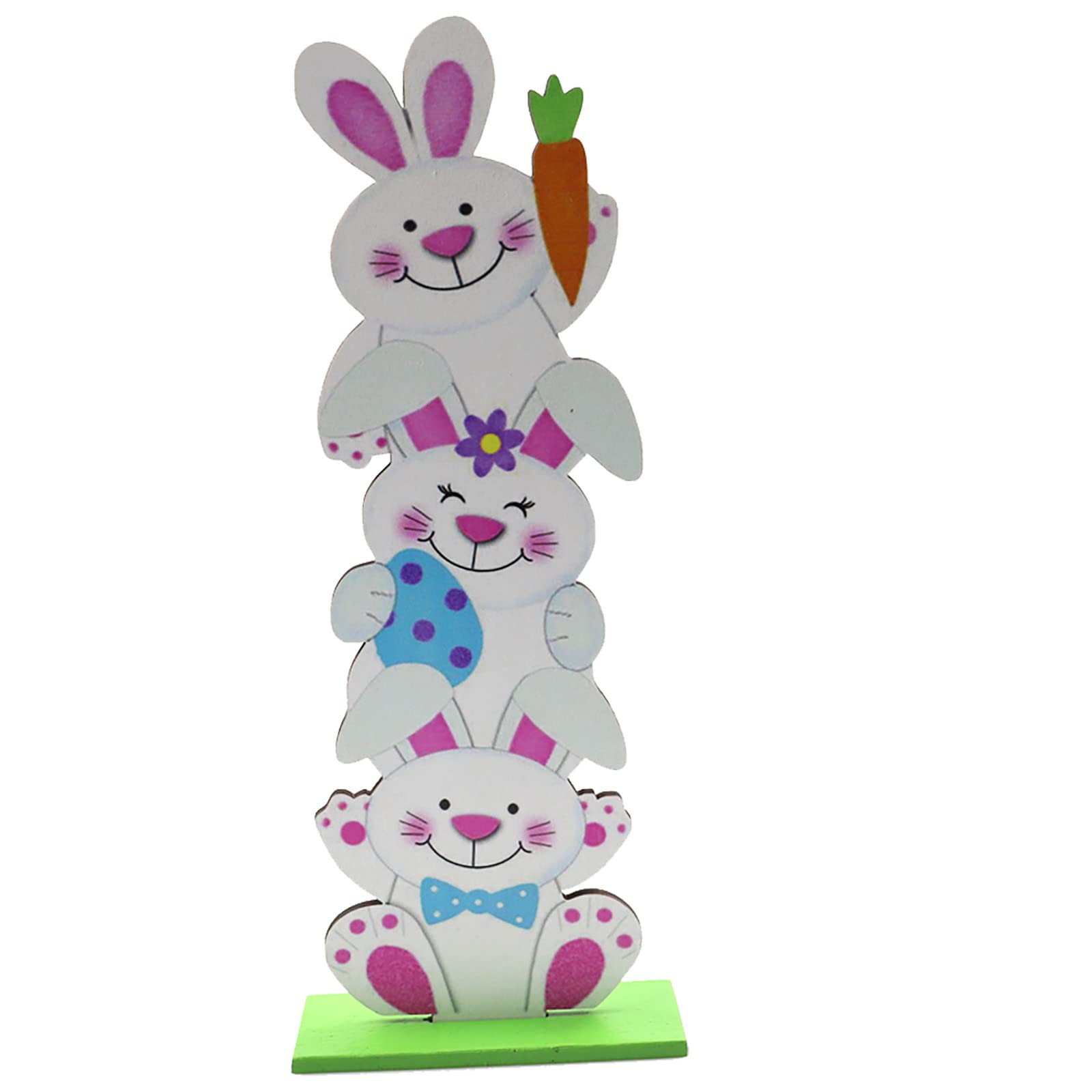 Charella #EO1A6M Easter Wooden Decorations - Handcrafted Bunny & Egg Wood Decor for Easter Party, Home & Tabletop Decoration - Perfect for Spring Celebrations, Easter Egg Hunts & Festive Home Decor