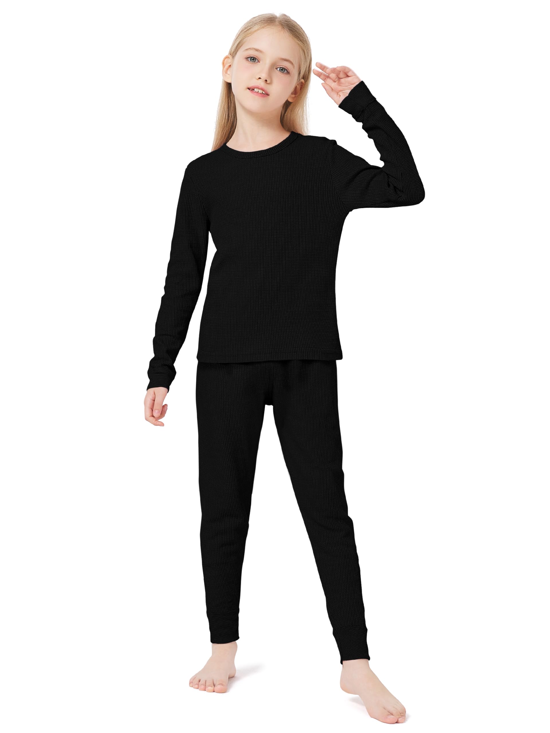 Girls Thermal Underwear Set - Soft Cotton Long Johns for Kids, Winter Base Layer for Cold Weather - Perfect for Outdoor Activities, Skiing & Snow Play