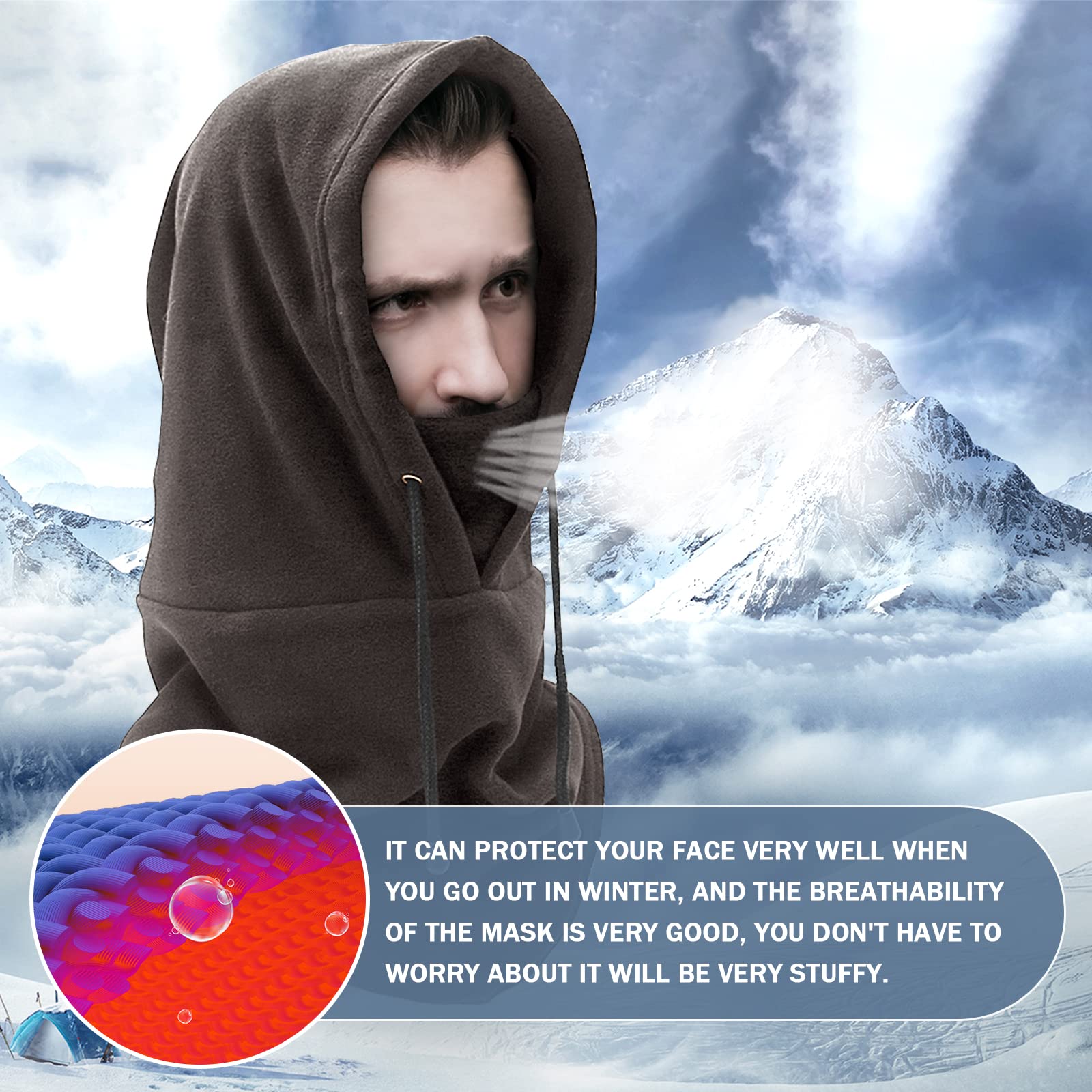 Balaclava Ski Mask for Men & Women - Fleece Winter Face Mask & Neck Warmer for Cold Weather - Perfect for Skiing, Snowboarding, Motorcycling & Outdoor Activities