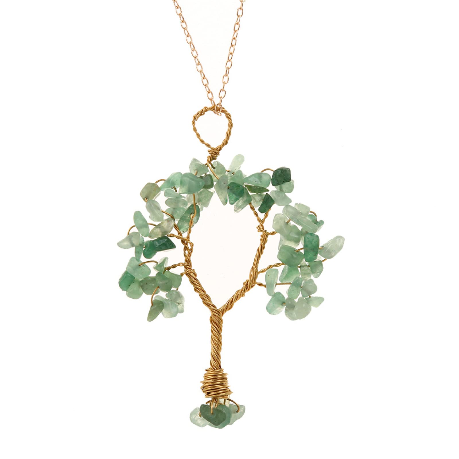Handmade Tree of Life Pendant Necklace - Natural Redstone, Fluorite & Aventurine Gemstone Jewelry for Women | Spiritual Healing, Meditation & Gift Giving