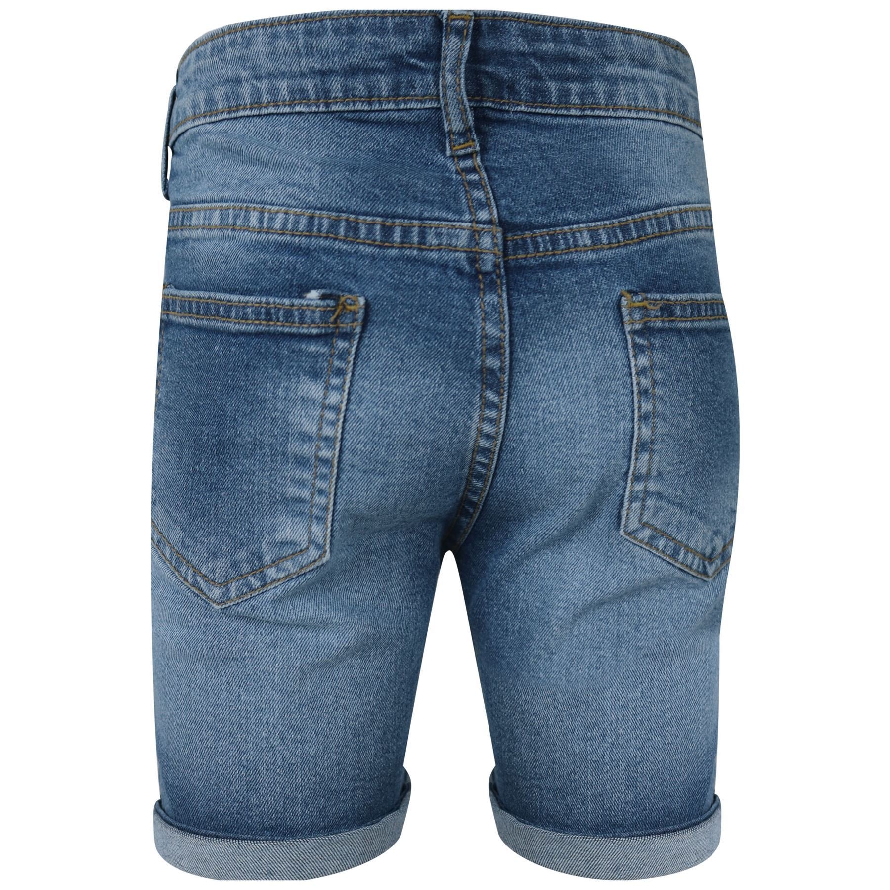 Boys' Ripped Mid Blue Denim Shorts - Comfortable Stretch Jeans Pants for Kids Ages 5-13 | Casual Summer Wear, Playdates & Outdoor Activities