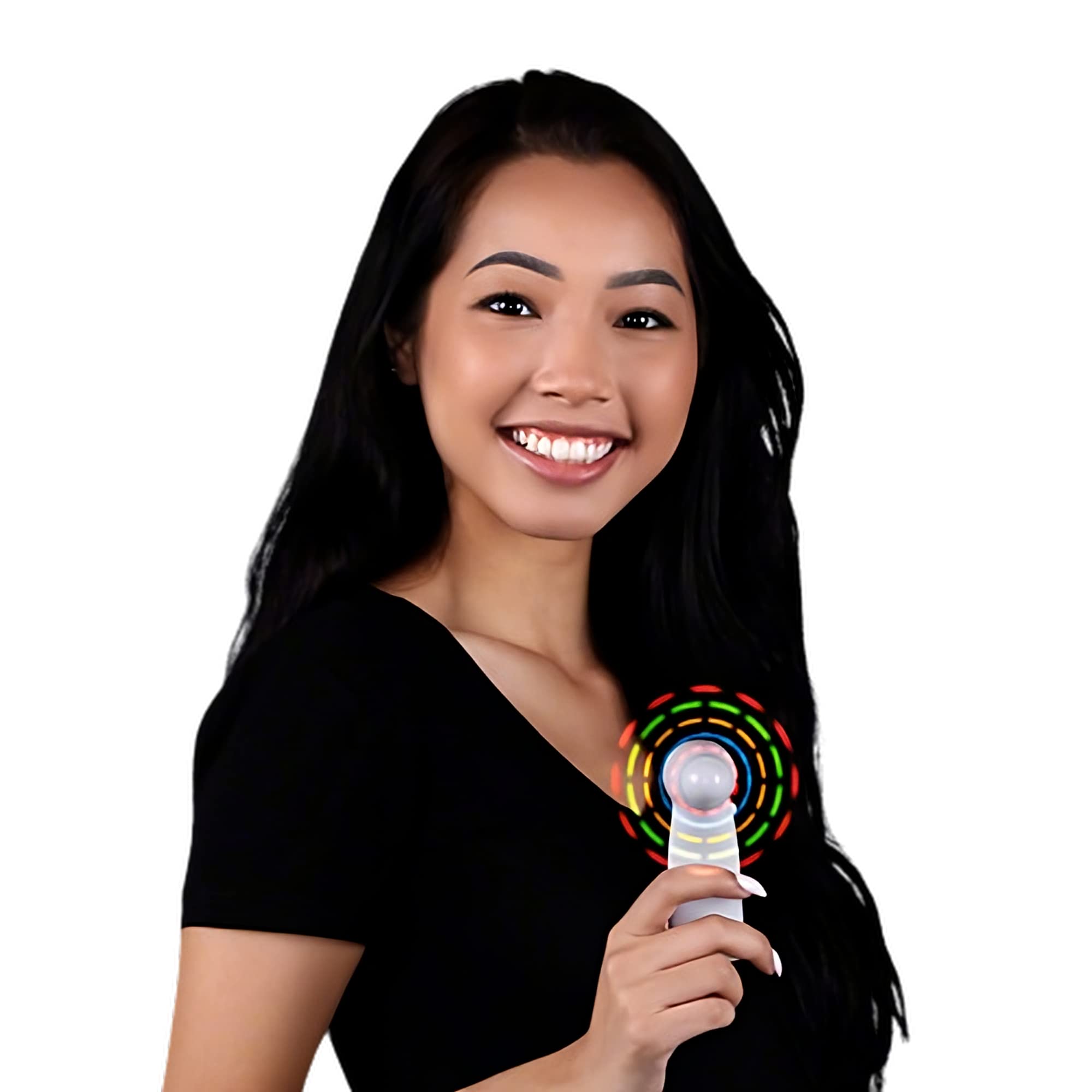 Blinkee Colorful LED Mini Fan - Portable Battery Operated Handheld Fan for Summer Cooling - USB Rechargeable Personal Fan for Outdoor, Beach, Travel, Camping, Parties - Perfect for Home, Office, Gym & Hot Weather Use