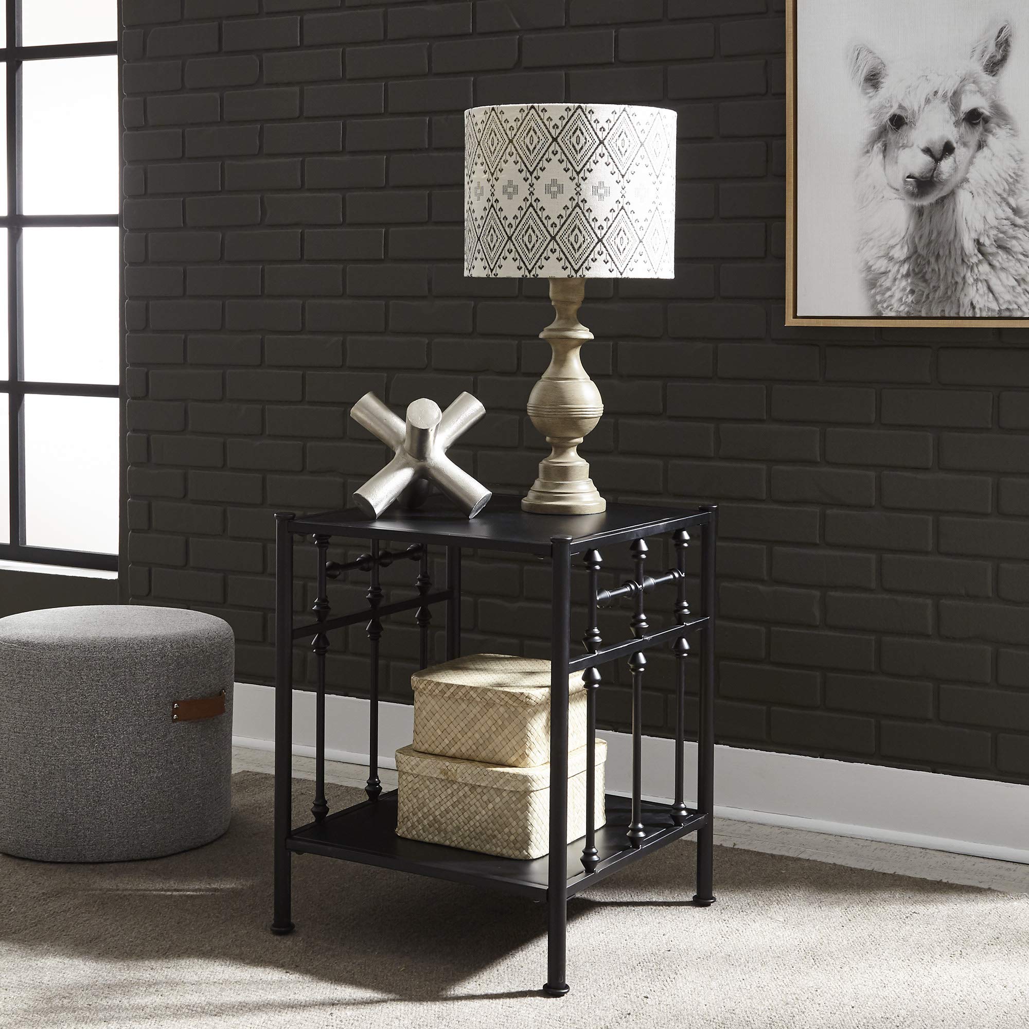 Liberty Furniture Industries Vintage Series Open Night Stand in Black - Stylish Bedside Table for Bedroom Decor