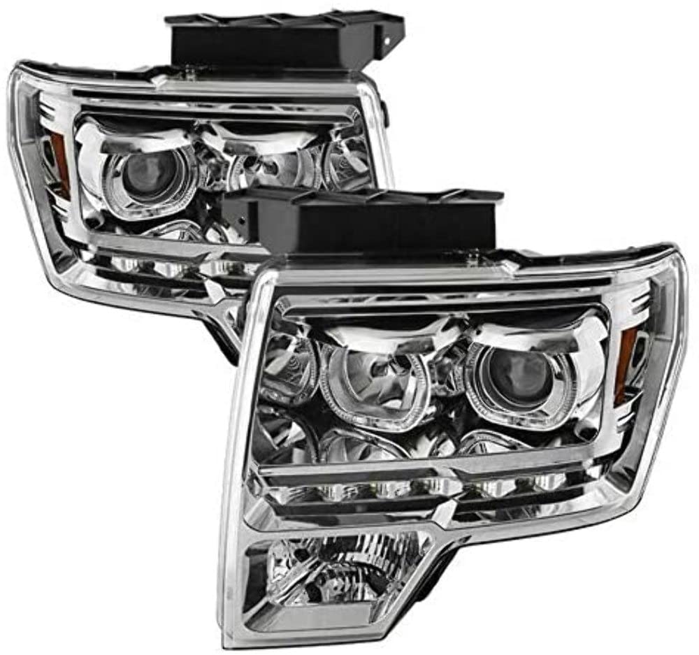 Xtune PRO-JH-FF15009-CFB-C Ford LED Halo Projector Headlights - High Performance LED Headlights with Halo Rings for Ford Trucks & SUVs - Perfect for Night Driving & Off-Road Adventures