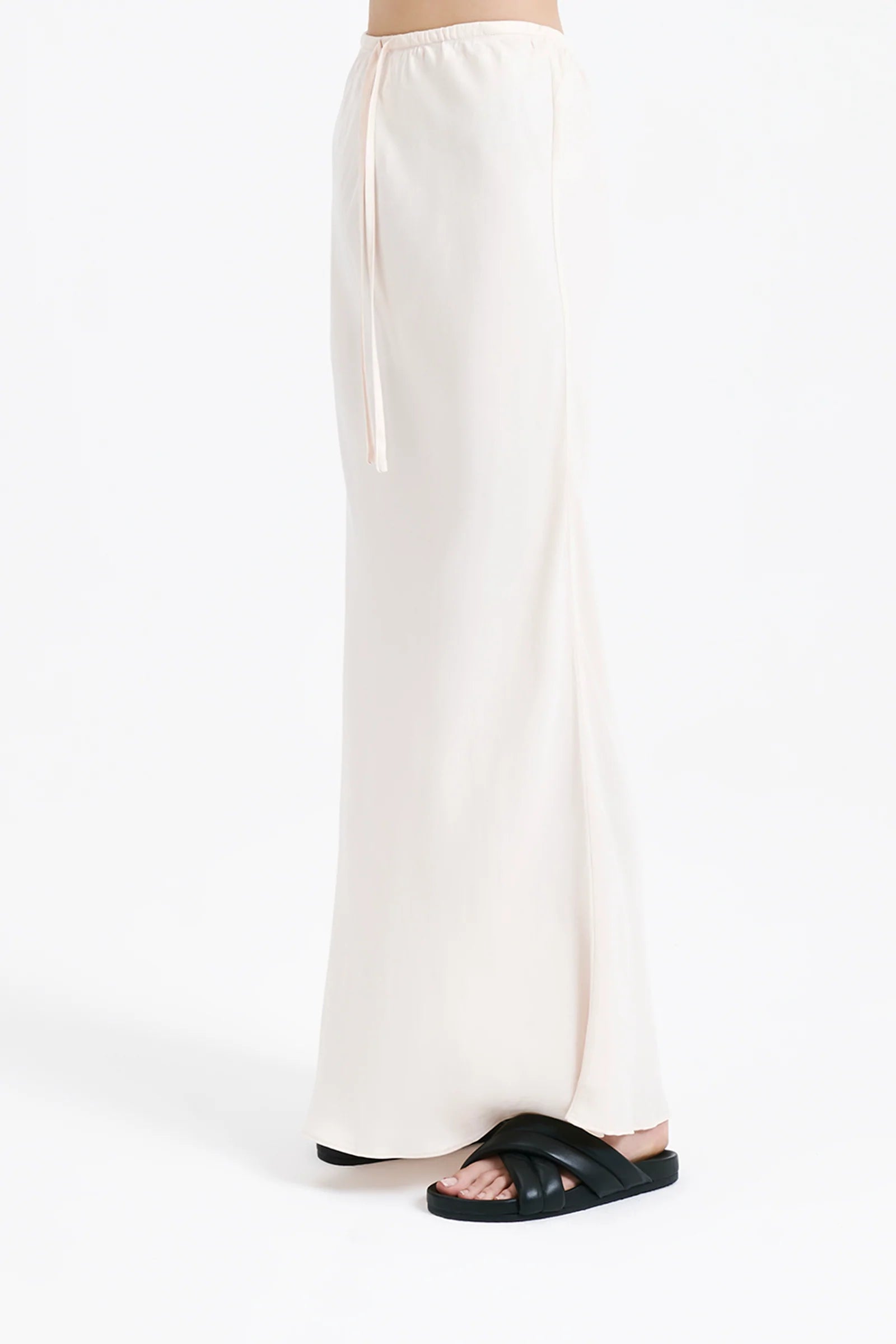 Ari Cupro Skirt - Soft Cloud Blue Midi Skirt for Women | Comfortable & Breathable | Perfect for Office, Date Night & Summer Outfits