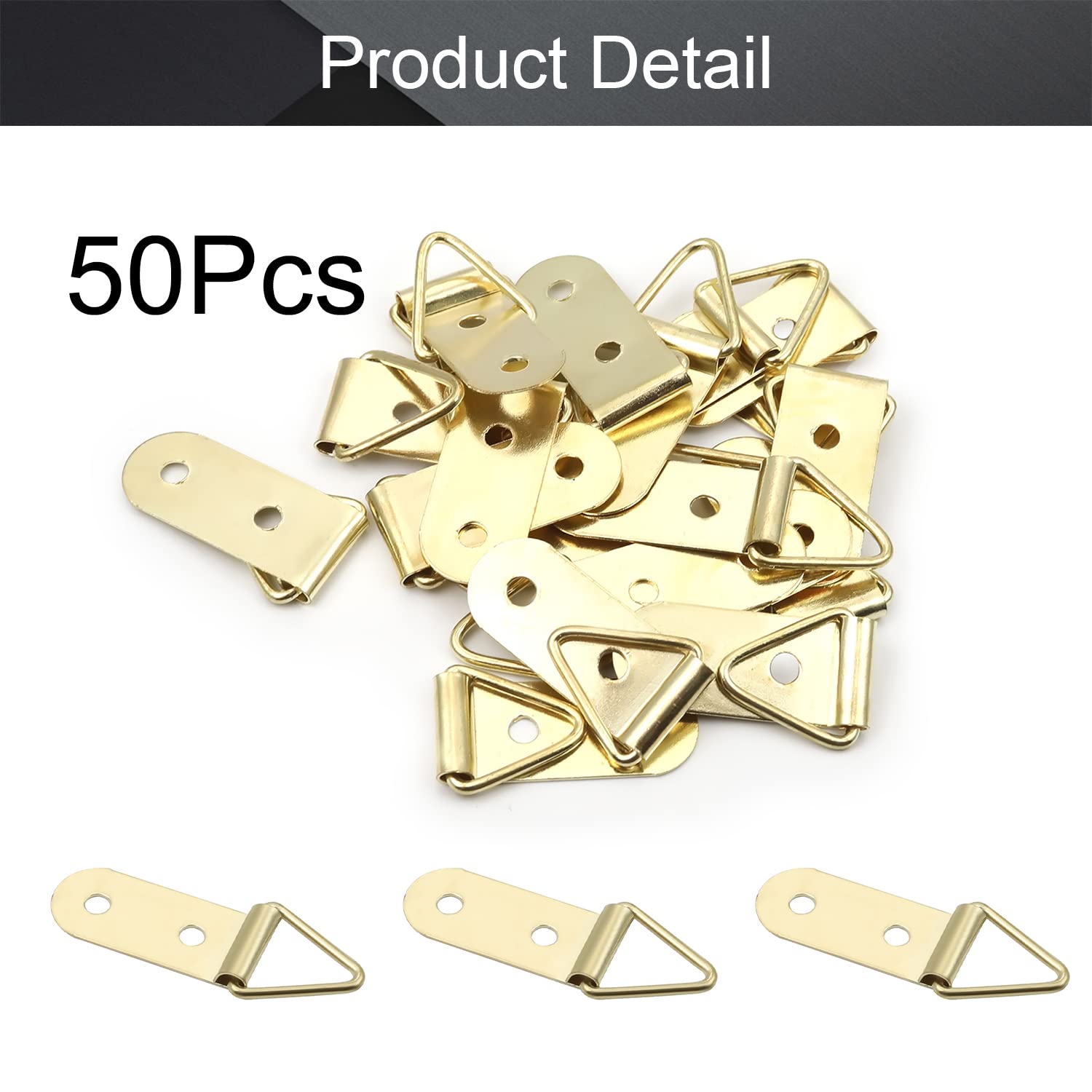 Gold Tone Picture Frame Buckles 50PCS Kit for Home Decor & Photo Hanging