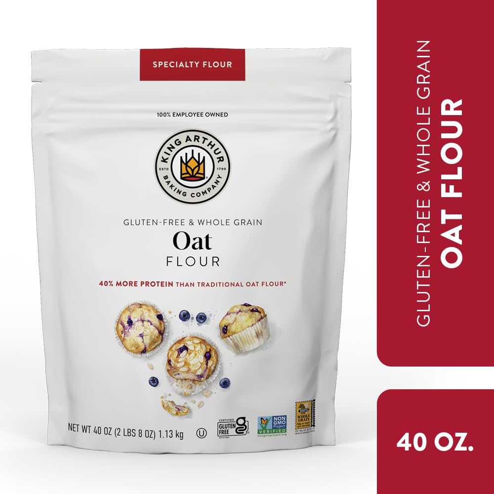 King Arthur Baking Company Gluten-Free Whole Grain Oat Flour 2.5 lbs - Perfect for Baking Bread, Cookies & Healthy Recipes