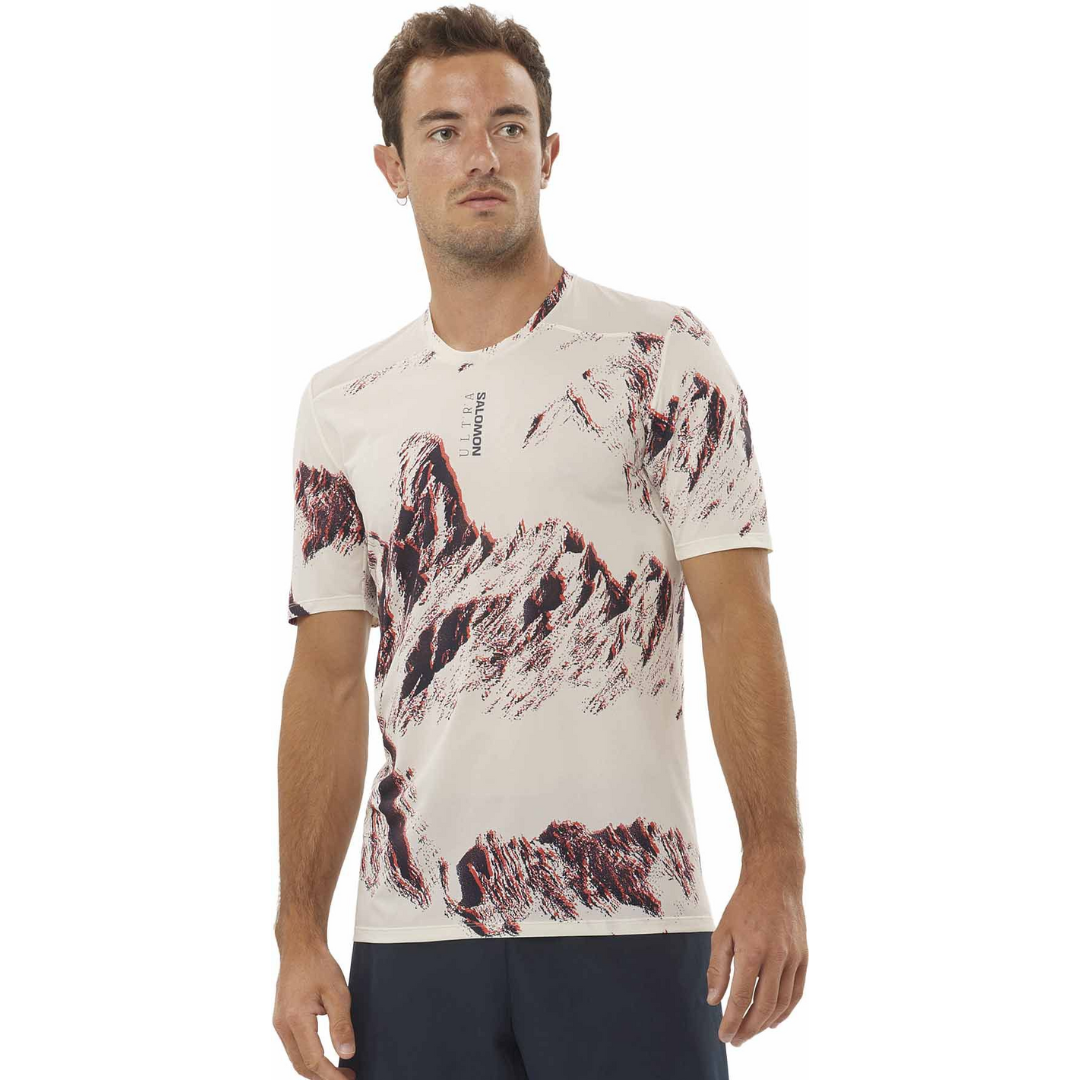 Salomon Men's S/LAB Ultra Print Running T-Shirt - Lightweight Performance Tee for Trail Running & Outdoor Adventures