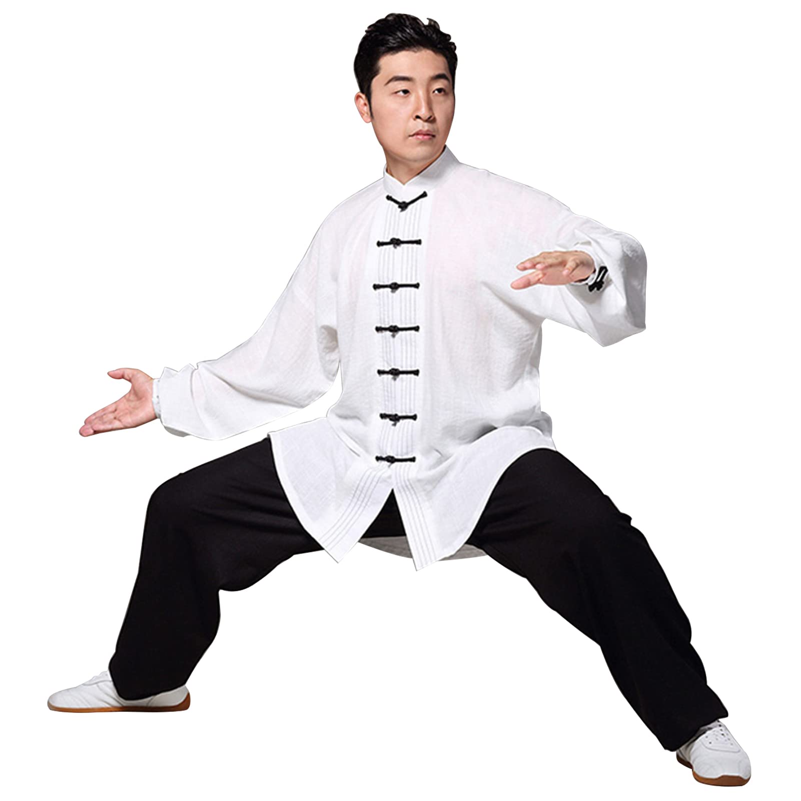 Premium Unisex Tai Chi Uniform - Cotton Silk Linen Blend Kung Fu Suit for Men & Women - Comfortable Martial Arts Training Clothes for Spring, Autumn & Winter - Size 3XL - Ideal for Tai Chi Practice, Qigong, Meditation & Traditional Chinese Martial Arts