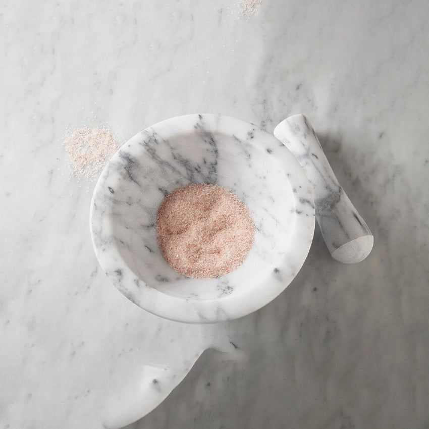 Fox Run 8-Inch Large White Marble Mortar and Pestle Set - Perfect for Grinding Spices, Herbs, and Making Fresh Guacamole in Your Kitchen