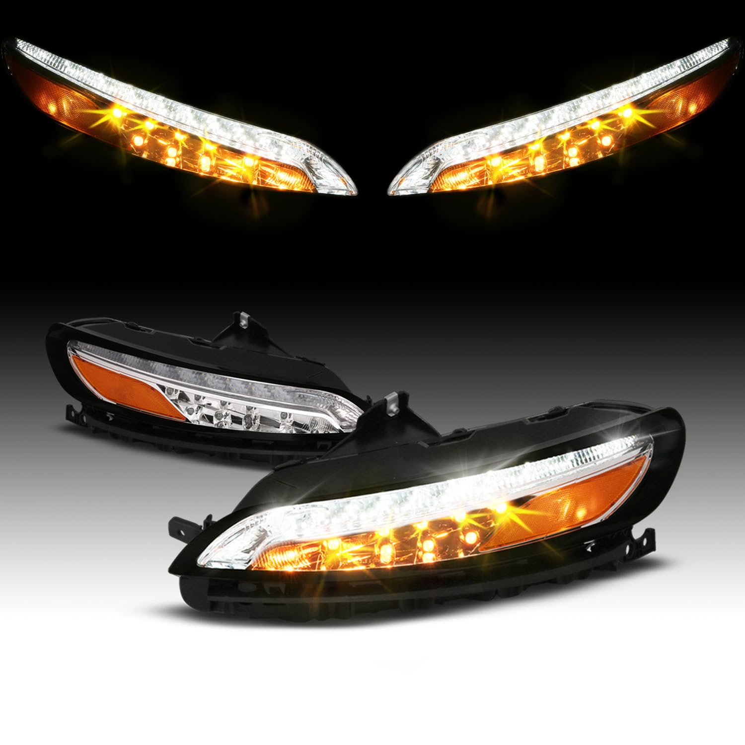 2014-2018 Jeep Cherokee KL Full LED DRL Replacement Lights - Amber Parking Turn Signal Pair (Driver & Passenger Side) | Upgrade for Better Visibility & Style | Perfect for Night Driving & Off-Road Adventures