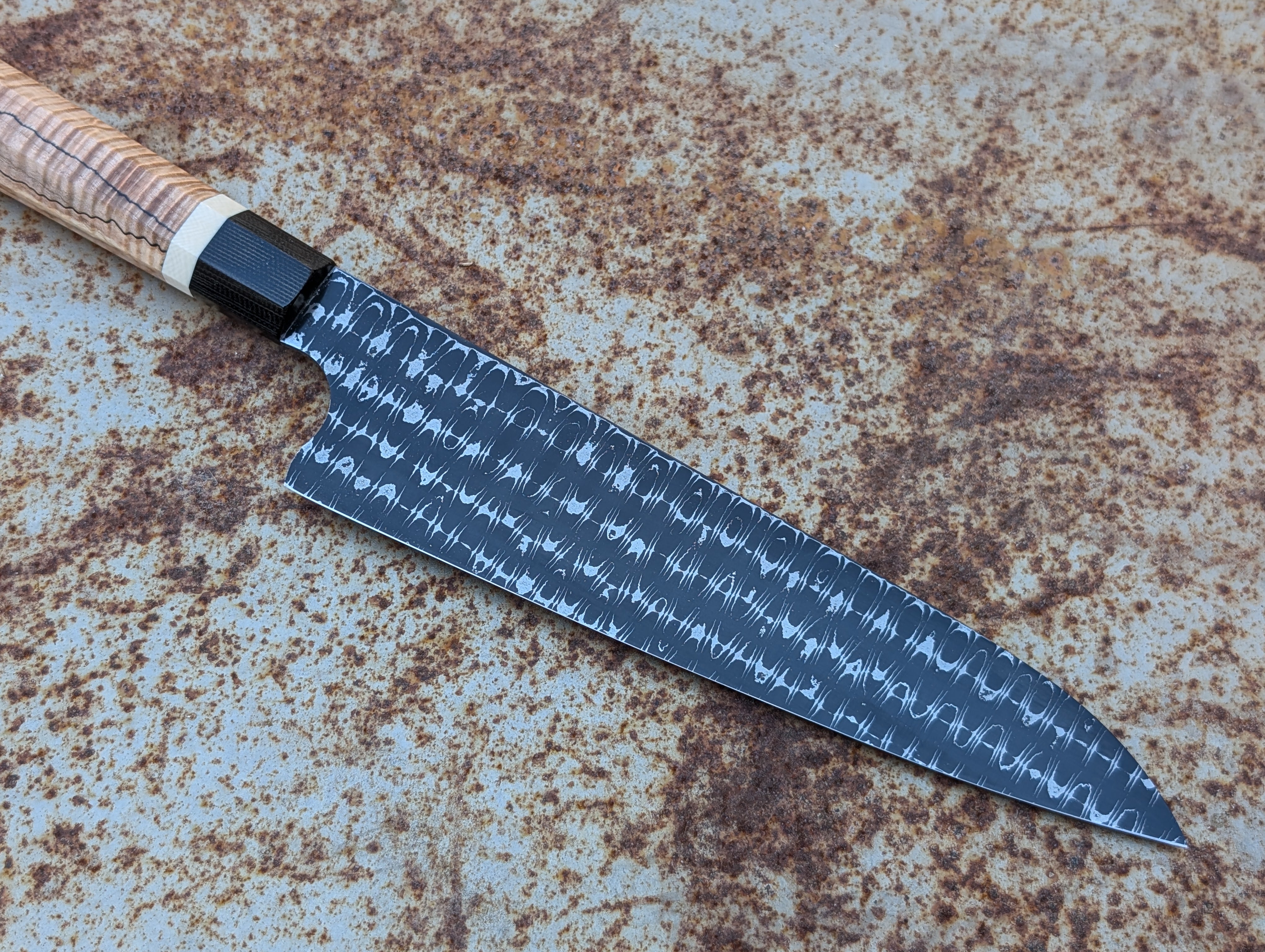 HHH Custom Knives 210mm Razor Wire Gyuto Japanese Chef Knife - Professional Kitchen Knife for Sushi, Meat Cutting & Precision Cooking