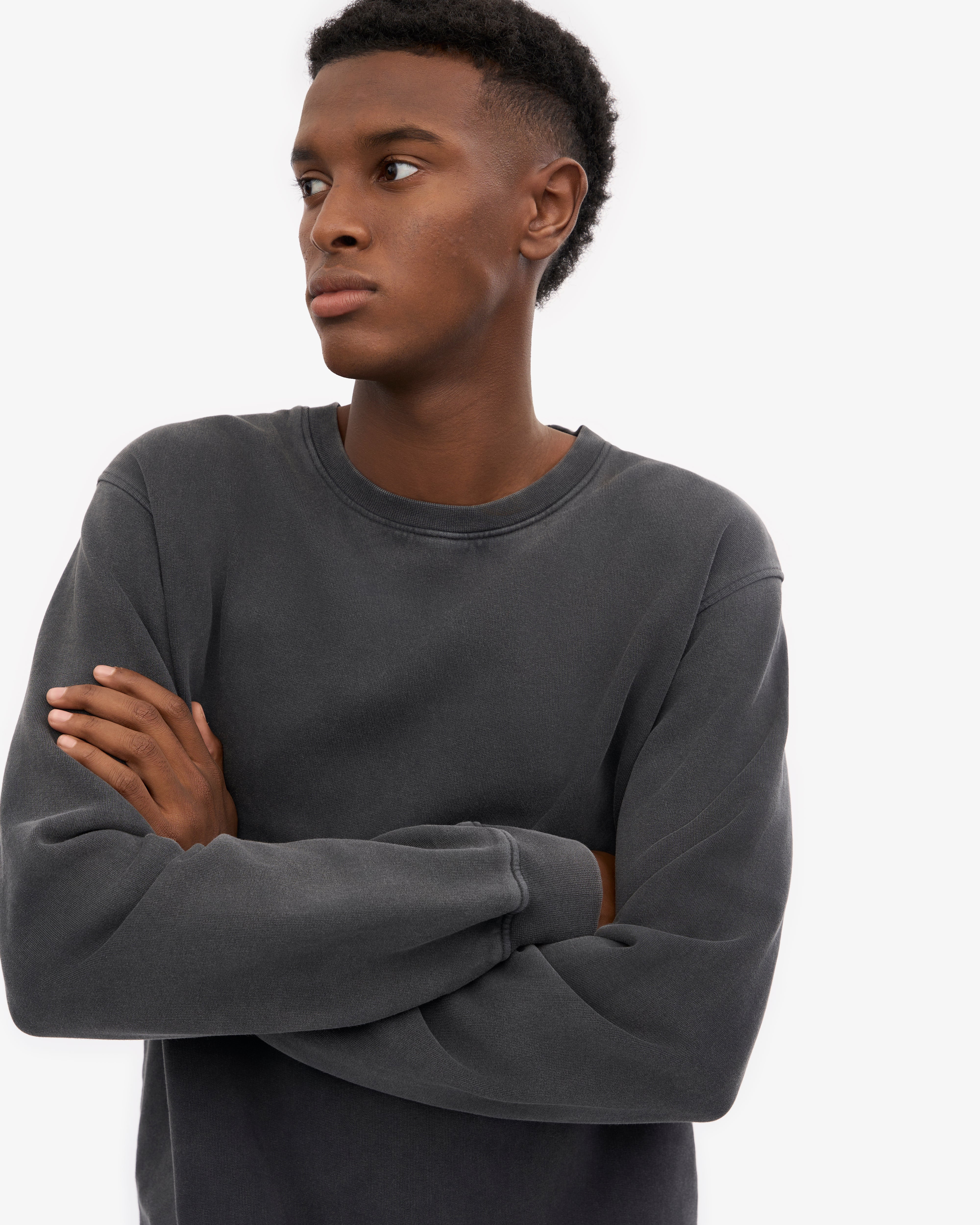 Classic Organic Cotton Crew Neck T-Shirt for Men - Faded Black - Soft & Comfortable Casual Wear for Everyday Use