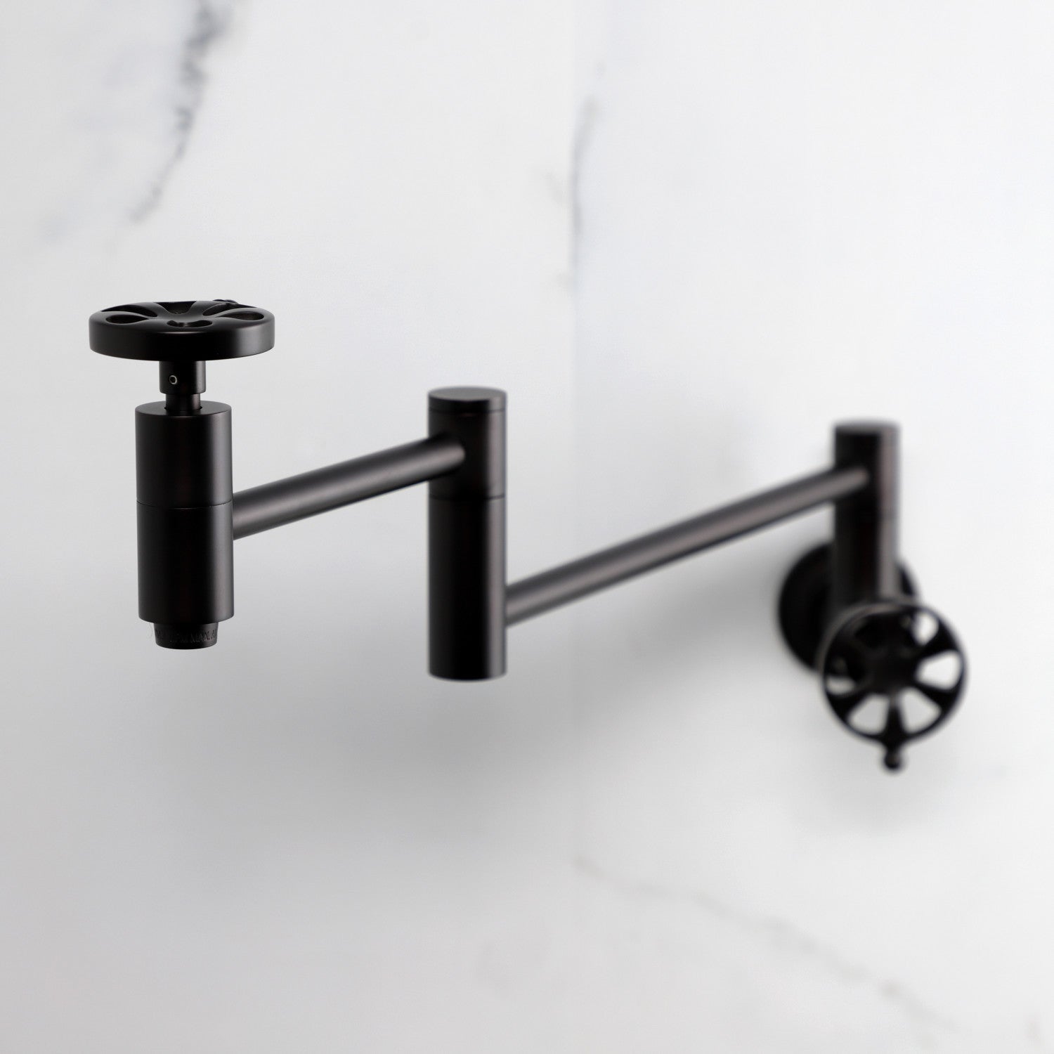Belknap KS8105RX Two Handle Wall Mount Pot Filler Faucet in Oil Rubbed Bronze - Perfect for Kitchen Sink, Stove & Cooking Area