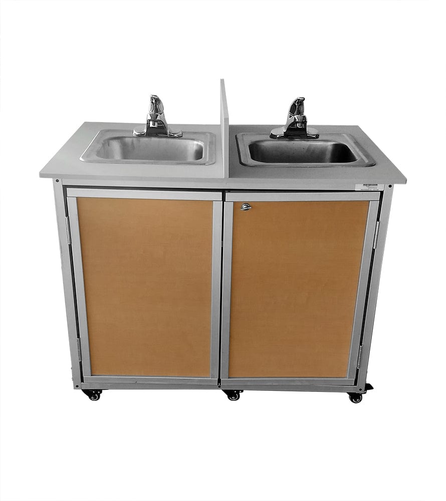 Monsam PSE 2007D Portable Double Basin Sink for Kids - 30 Inch Height, Ideal for Daycare, Preschool & Home Use
