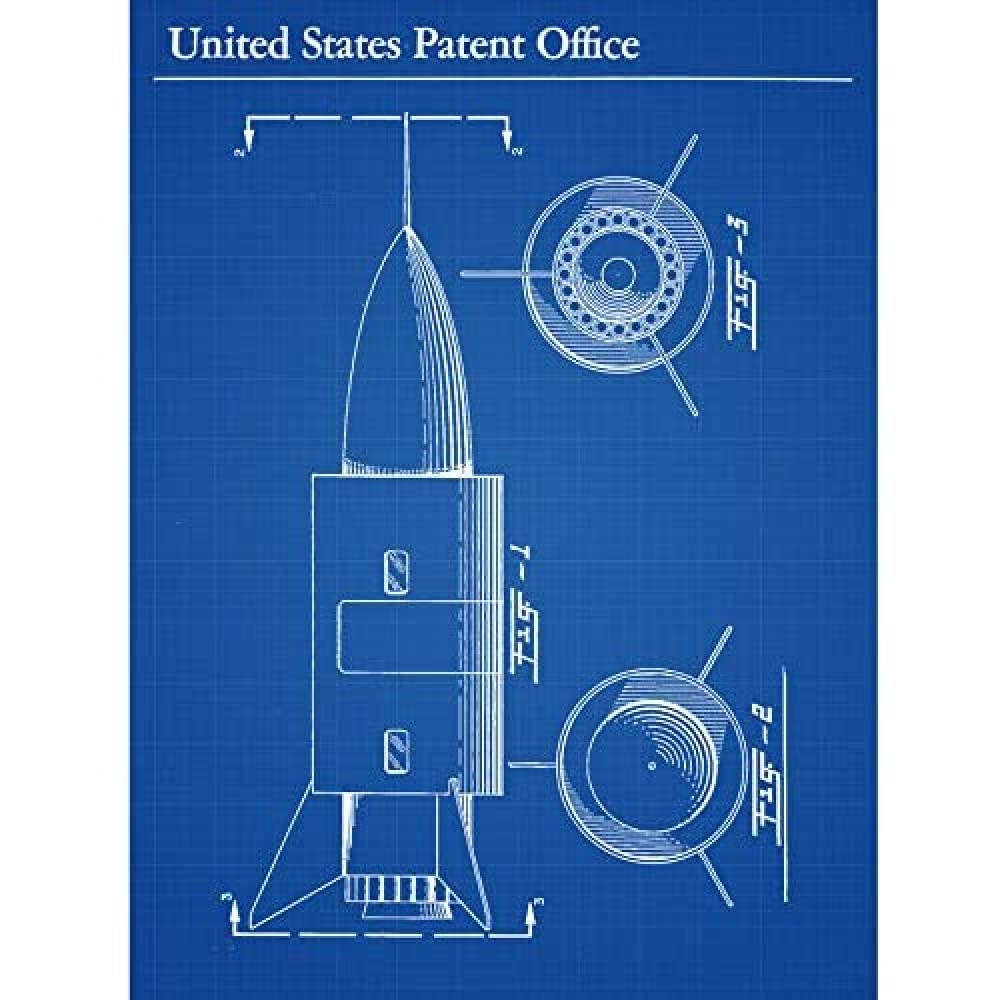 Vintage 1960 Aerojet Space Vehicle Capsule Patent Print - Unframed Wall Art Poster for Home & Office Decor | NASA Space Enthusiast Gift, Man Cave, Classroom Decor