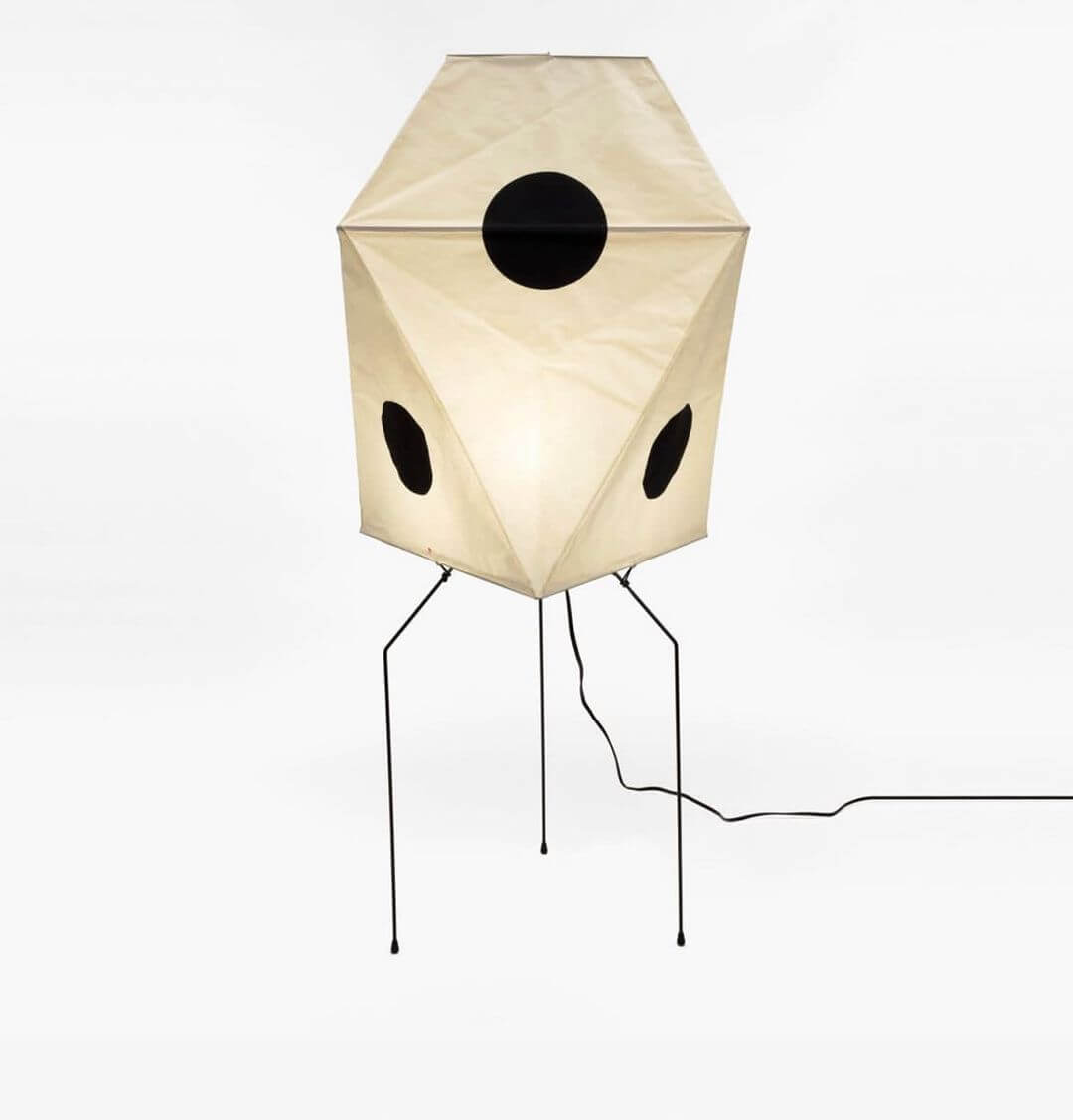 Akari UF3 Q Floor Lamp - Modern Japanese Paper Light for Living Room, Bedroom & Office - Warm Ambient Lighting for Home Decor & Relaxation