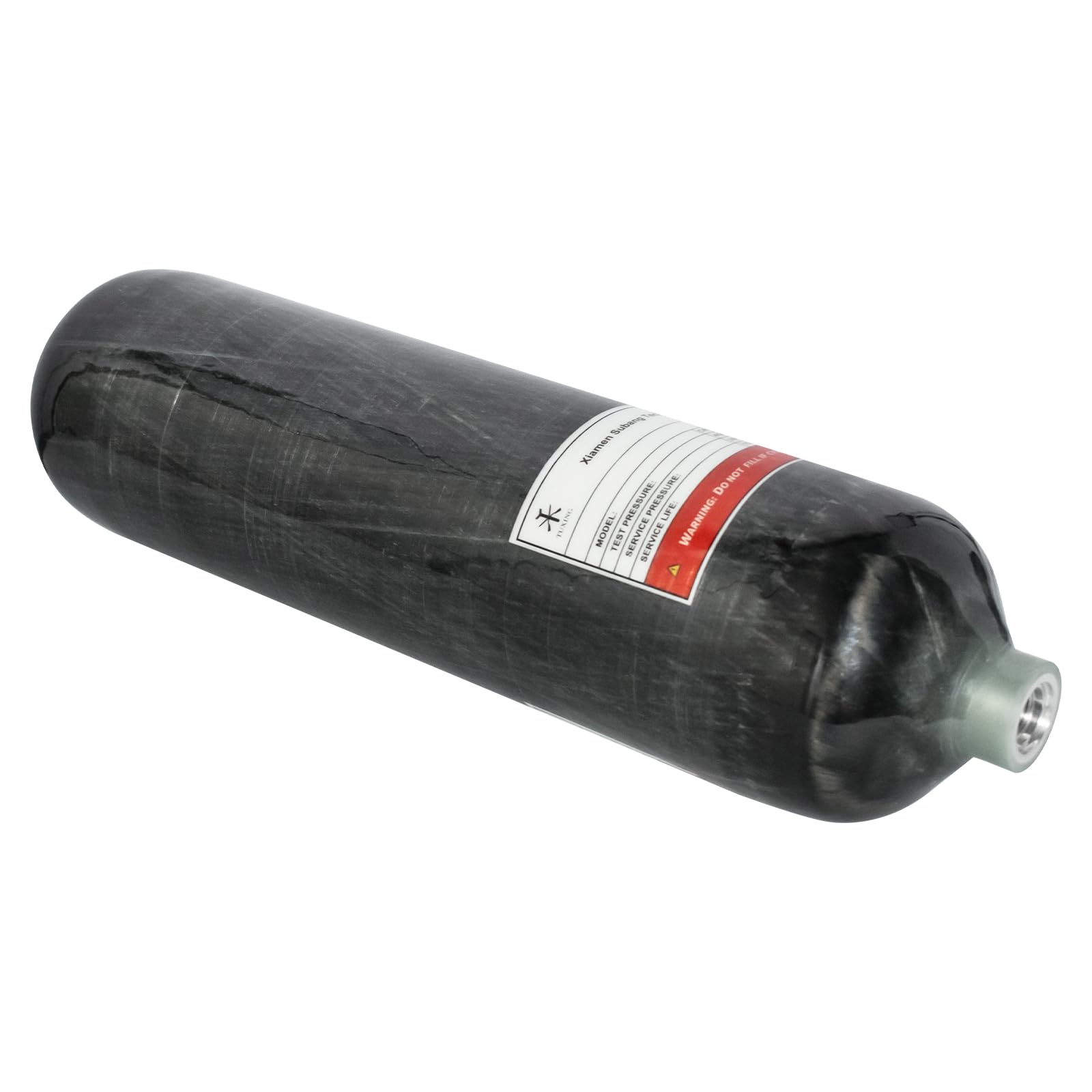TUXING 4500Psi PCP High Pressure Air Tank - 3L Carbon Fiber Composite Cylinder, CE Approved for Paintball, Diving & Scuba (Empty Bottle, M18x1.5 Thread) - Perfect for Outdoor Sports & Emergency Air Supply