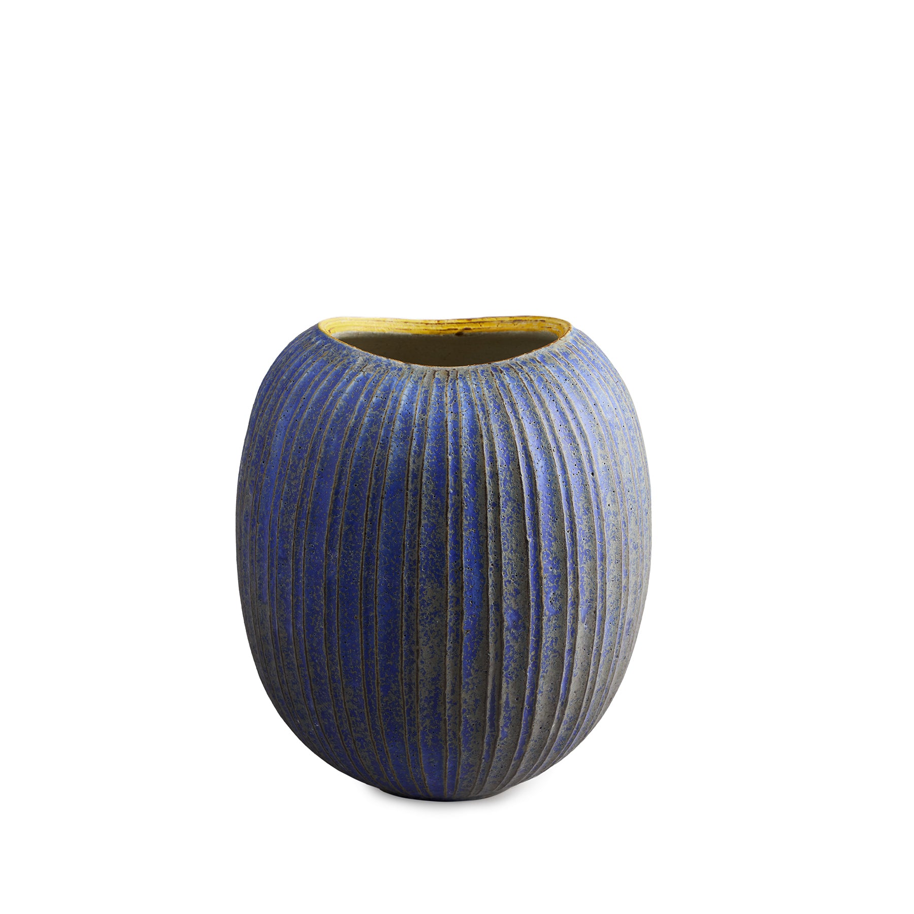 #11 Indigo Round Vase - Handmade Ceramic Flower Vase for Home Decor, Wedding Centerpiece & Boho Style Interior Design