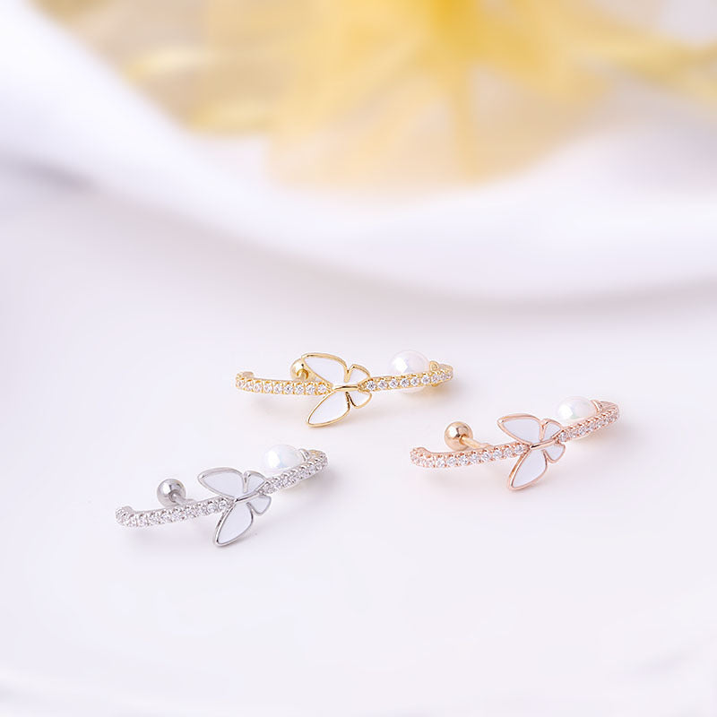 16G Butterfly Cartilage Helix Crawler Earrings - Stainless Steel Body Jewelry for Women | Perfect for Piercing, Stacking & Everyday Wear | HSPJ646
