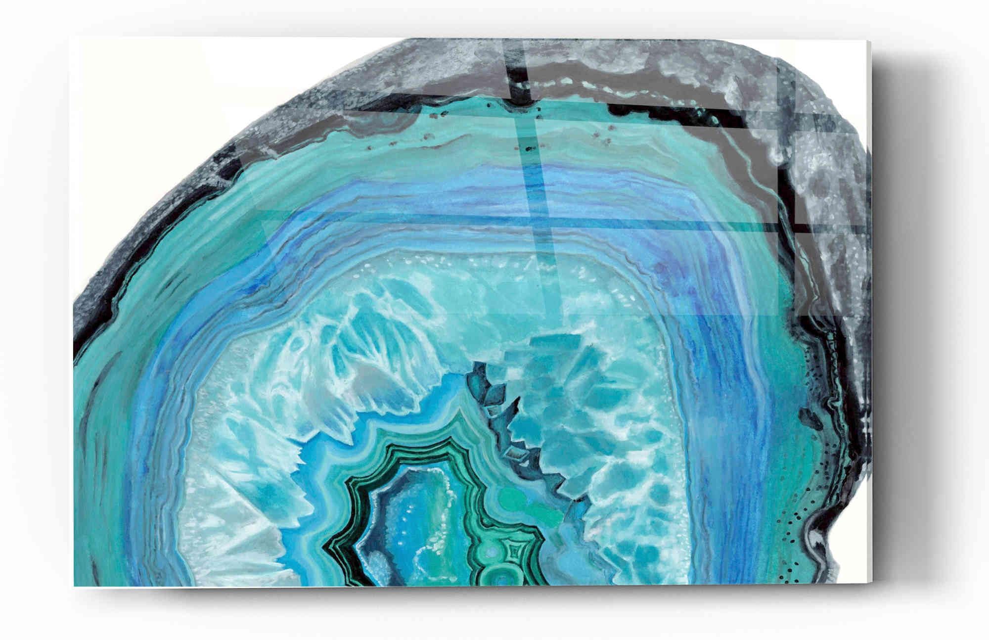 Naomi McCavitt 'Agate Studies II' Acrylic Glass Wall Art - 16x24 Inches Modern Abstract Painting for Living Room, Bedroom & Office Decor