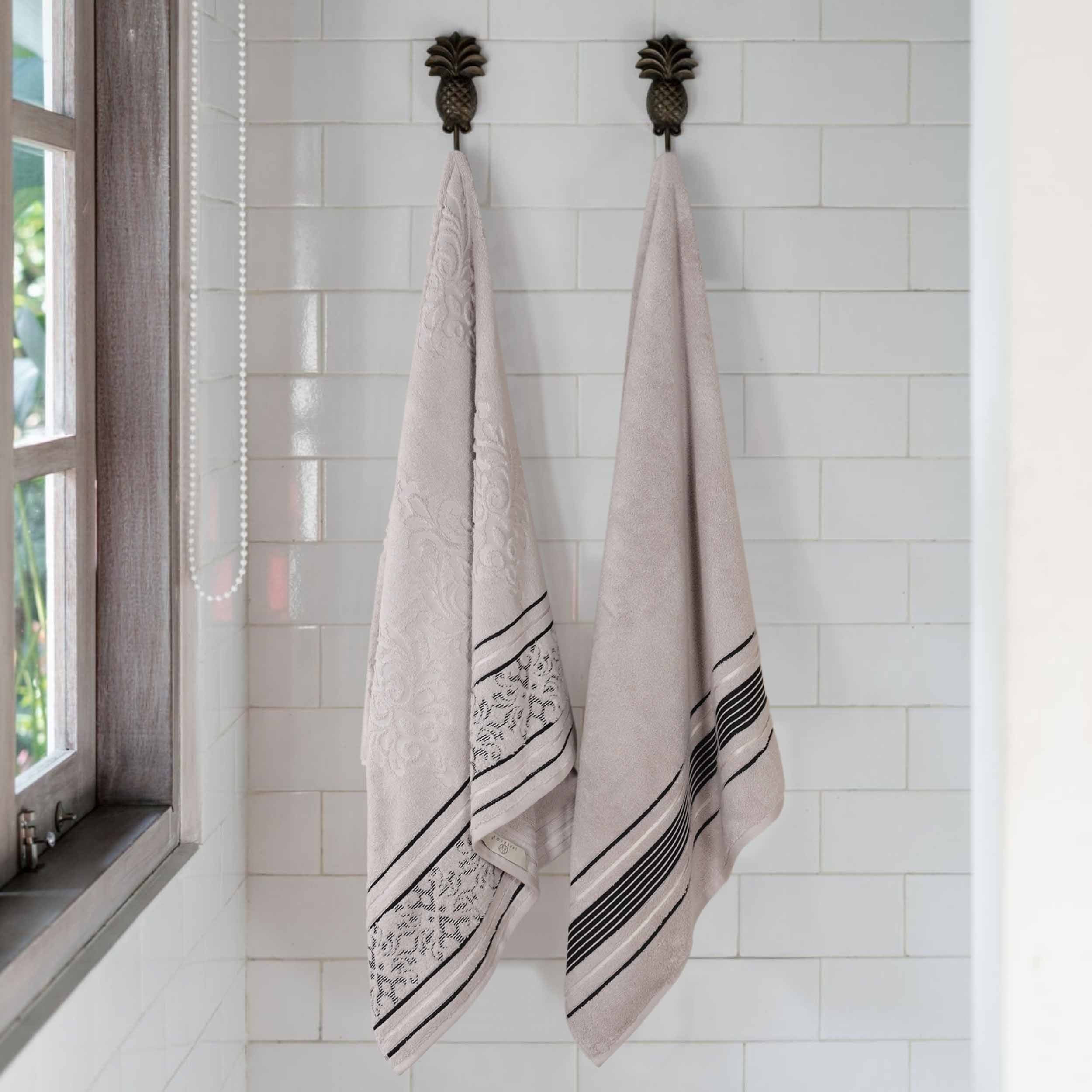 Premium 100% Zero Twist Cotton Bath Sheet Set of 2 - Ultra Soft & Absorbent Solid & Jacquard Floral Towels for Spa, Luxury Bathroom & Guest Use
