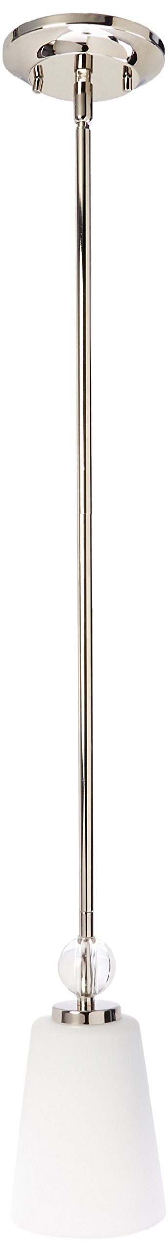 Nuvo 60/5498 One Light Mini Pendant Light Fixture - Polished Nickel Finish - Perfect for Kitchen Island, Dining Room, or Entryway Lighting